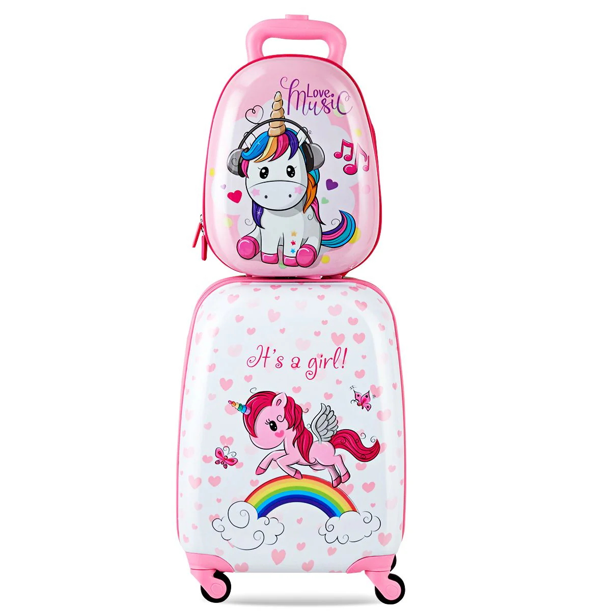 BABY JOY 2 PCS Kids Luggage Set, 13" & 16" Kids Carry On Suitcase Set - Image 24