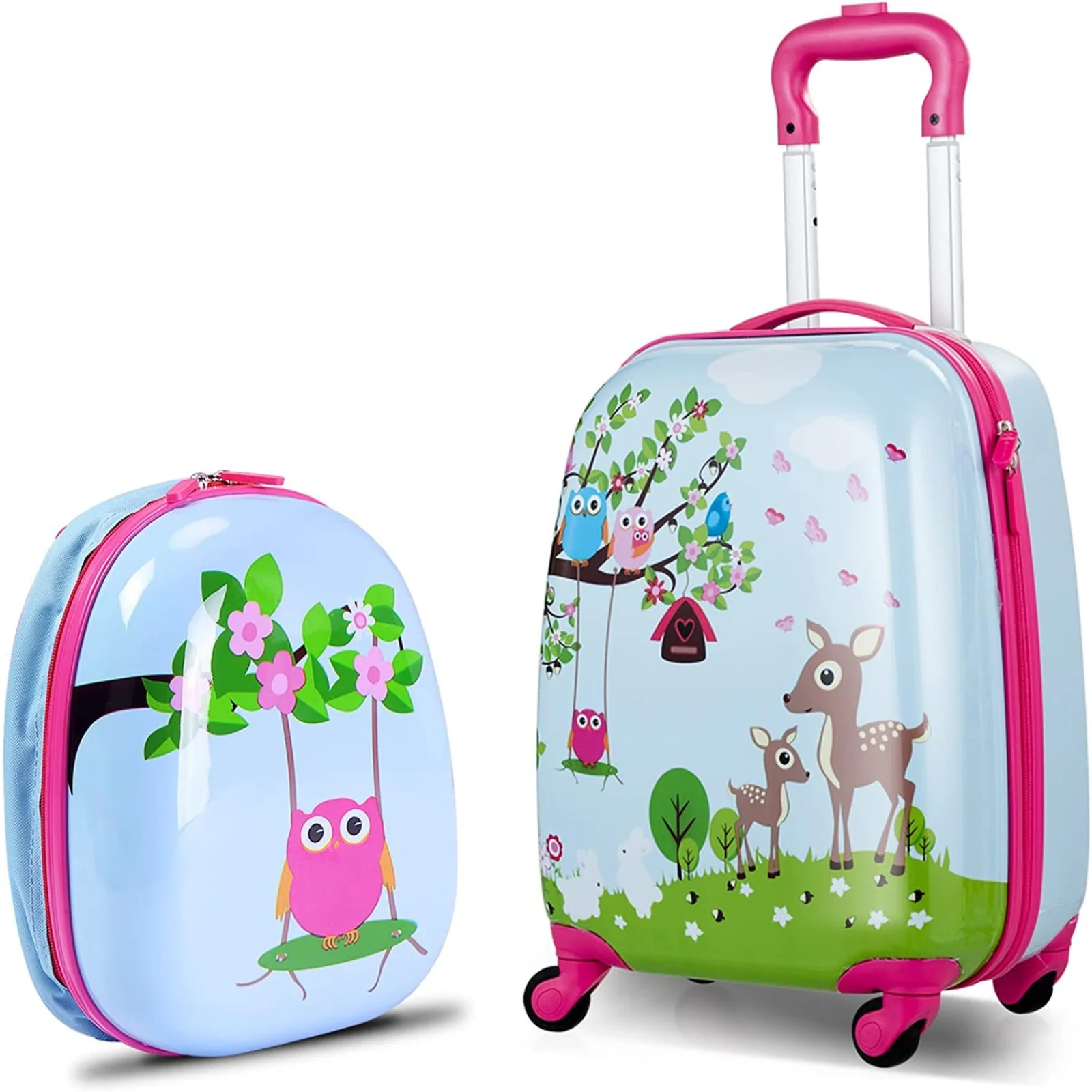 BABY JOY 2 PCS Kids Luggage Set, 13" & 16" Kids Carry On Suitcase Set - Image 25