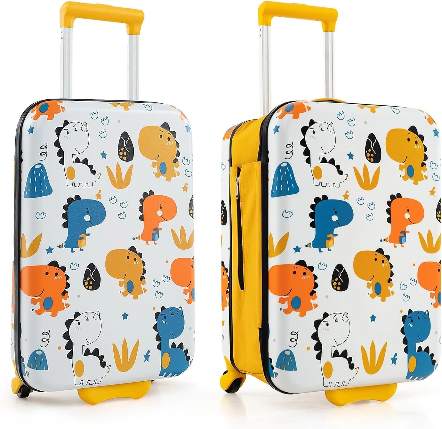 BABY JOY 20” Kids Luggage, Foldable Children Trolley Kids Carry On Luggage with Wheels, Retractable Handle & Airline Approved Design - Image 10