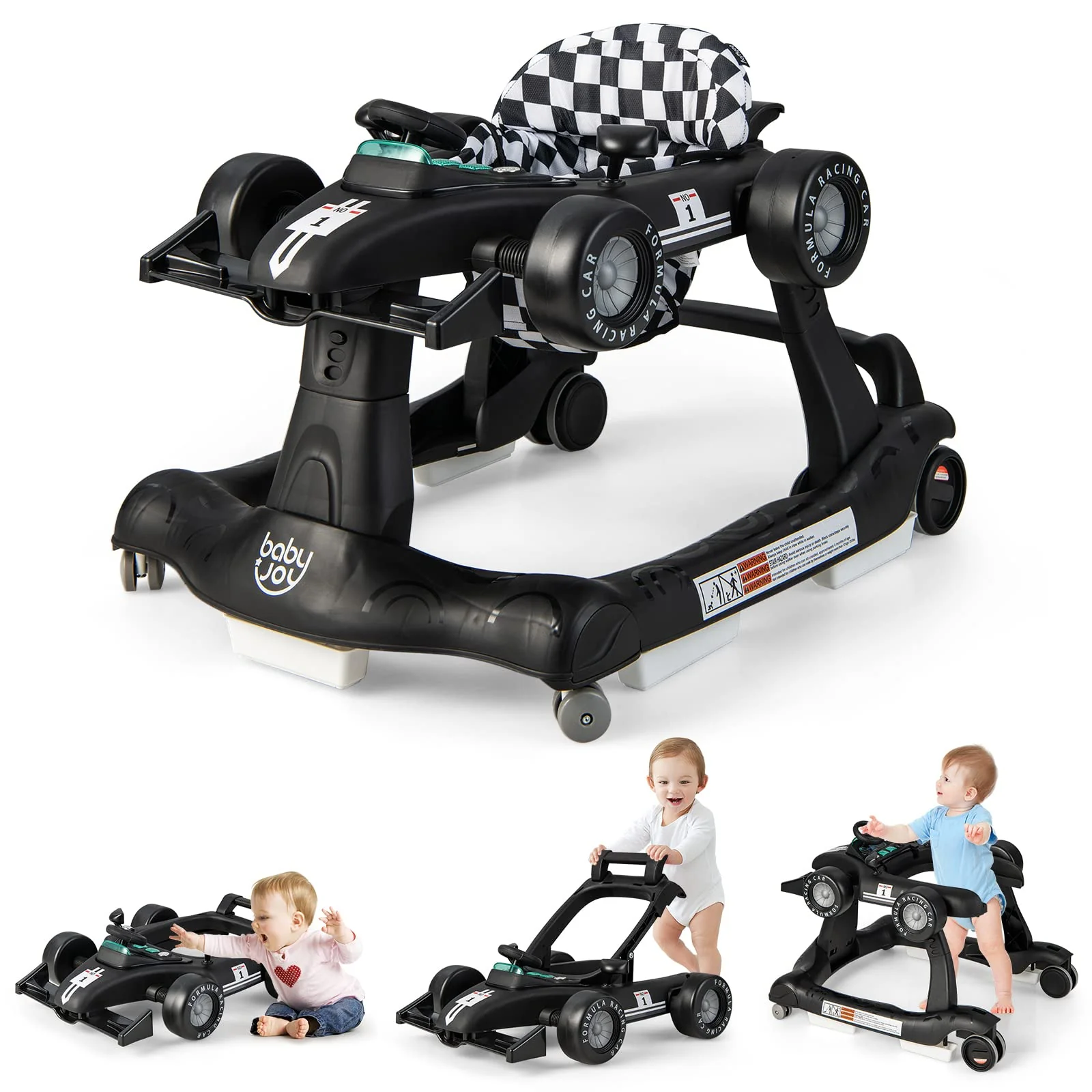 BABY JOY 4-in-1 Baby Walker, Foldable Activity Car Baby Walker - Image 10