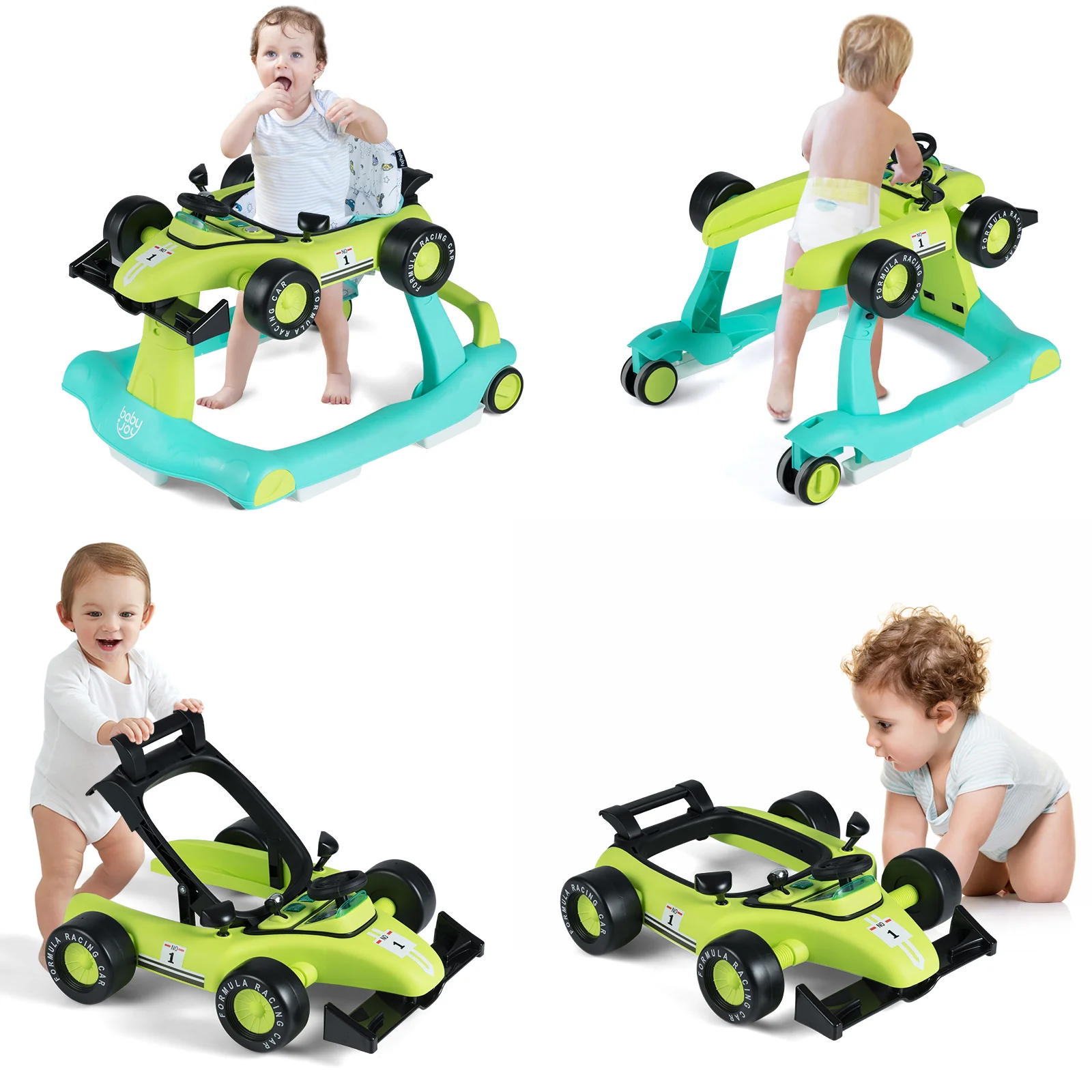 BABY JOY 4-in-1 Baby Walker, Foldable Activity Car Baby Walker - Image 19