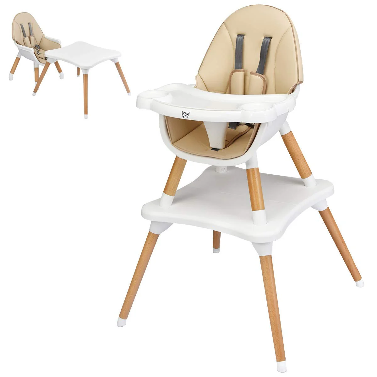 BABY JOY 5 in 1 High Chair, Convertible High Chairs for Babies and Toddlers/Booster Seat/Table and Chair Set - Image 11