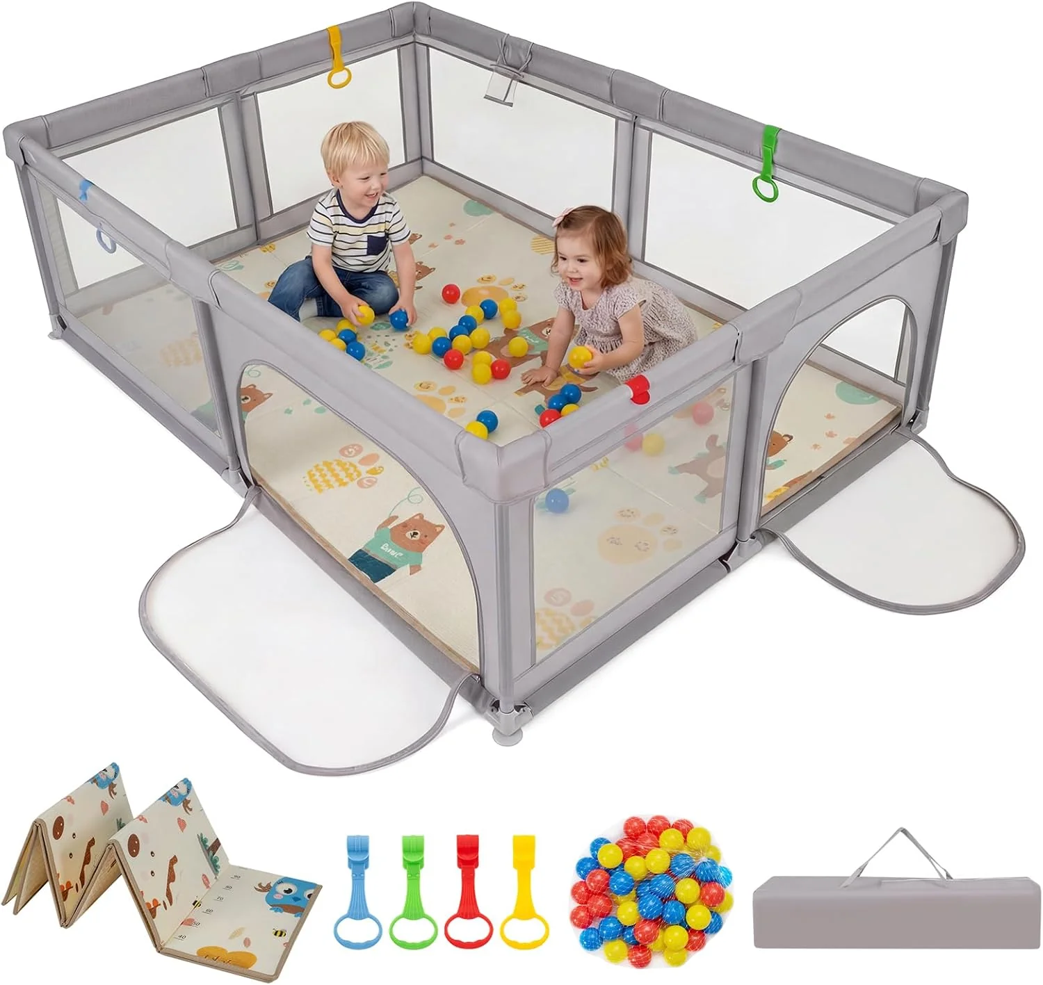 Baby Playpen with Foldable Mat for Infants and Toddlers - Image 10