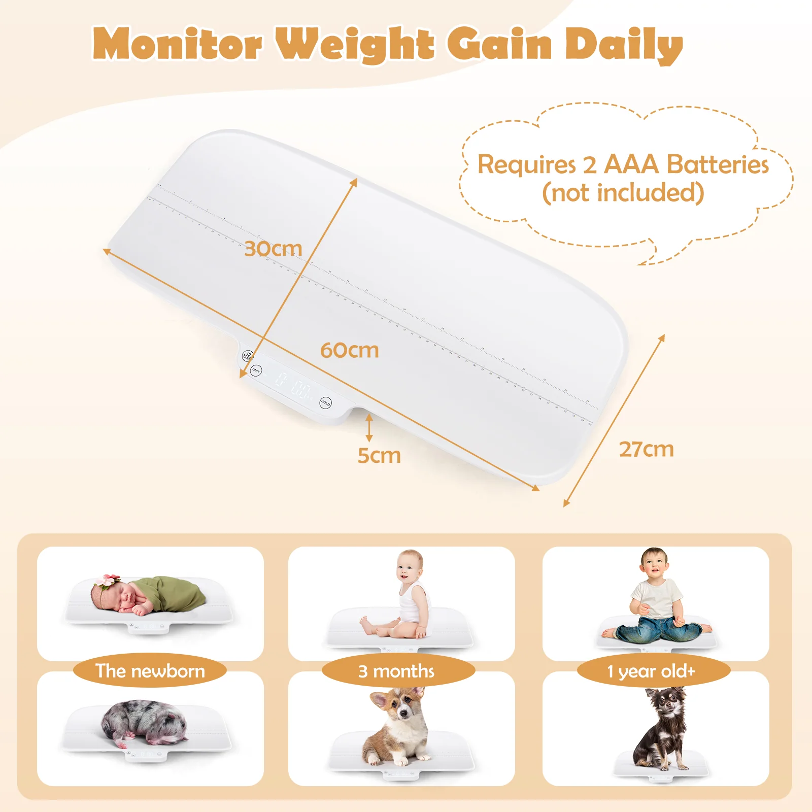 BABY JOY Baby Scale, Pet Scale w/Smart APP Control - Image 6