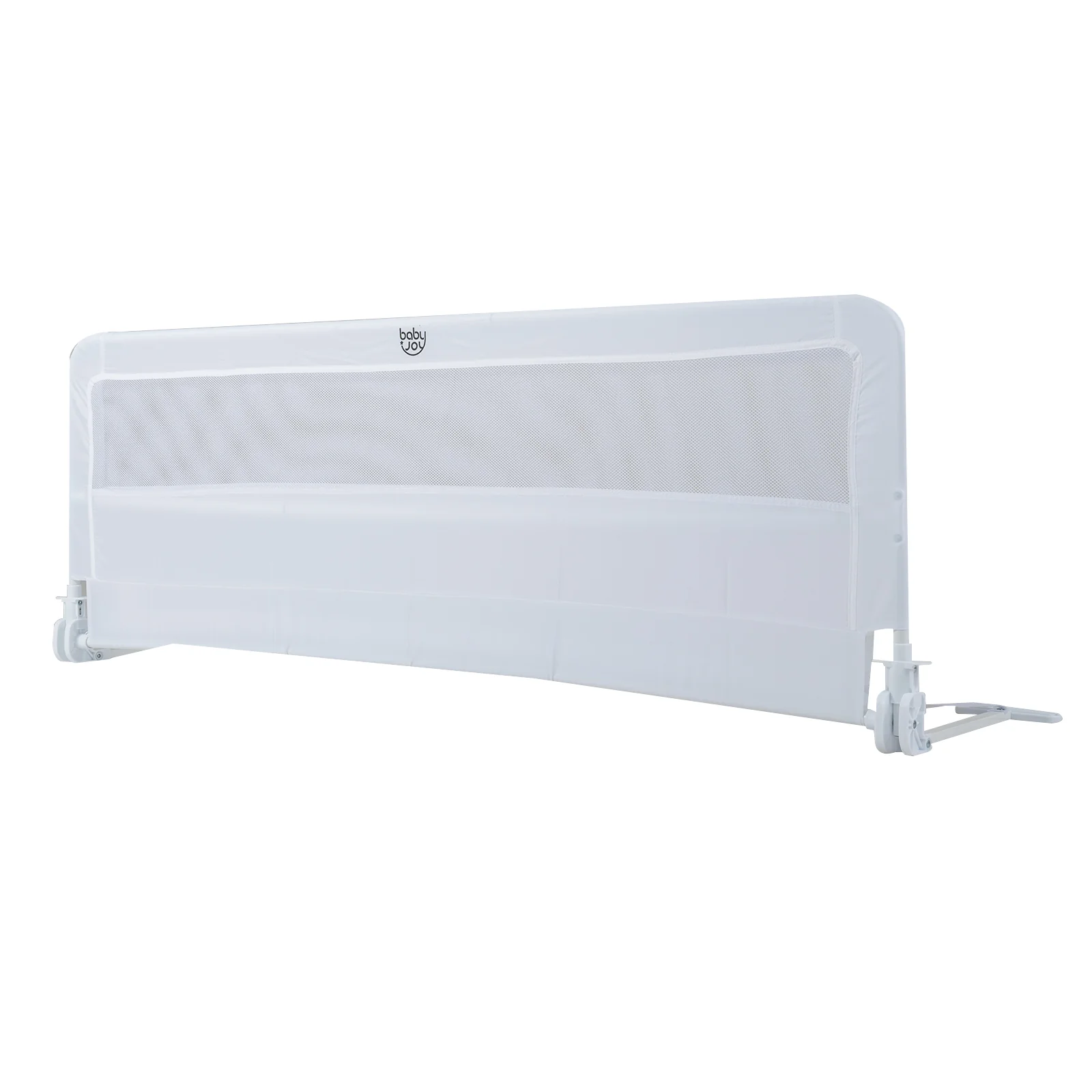 BABY JOY Bed Rail Guard for Toddlers, 150 x 55 cm Foldable Baby Bed Rail w/Safety Strap for Crib - Image 12