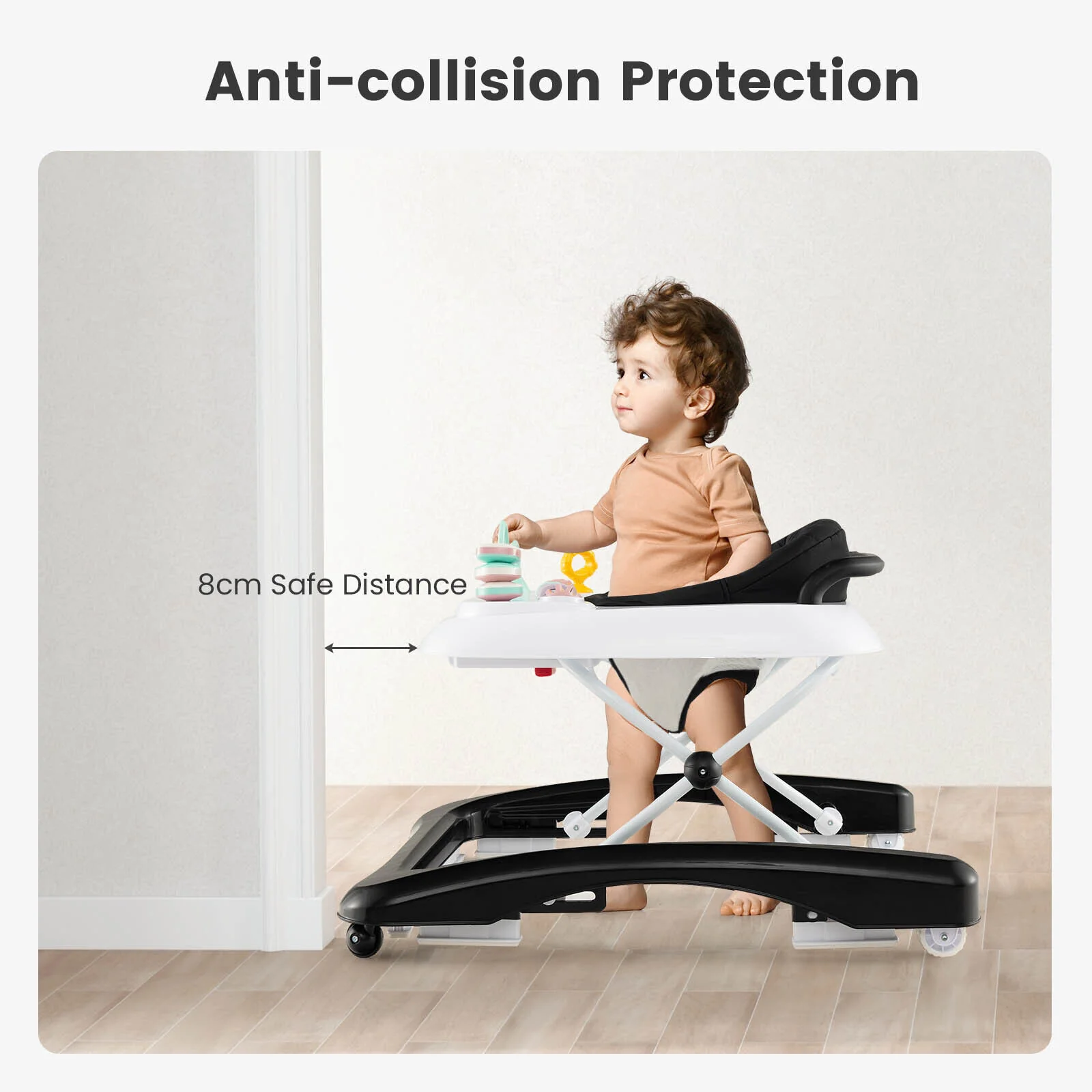 BABY JOY Foldable 3 in 1 Baby Walker Adjustable Toddler Walker Activity Center - Image 7