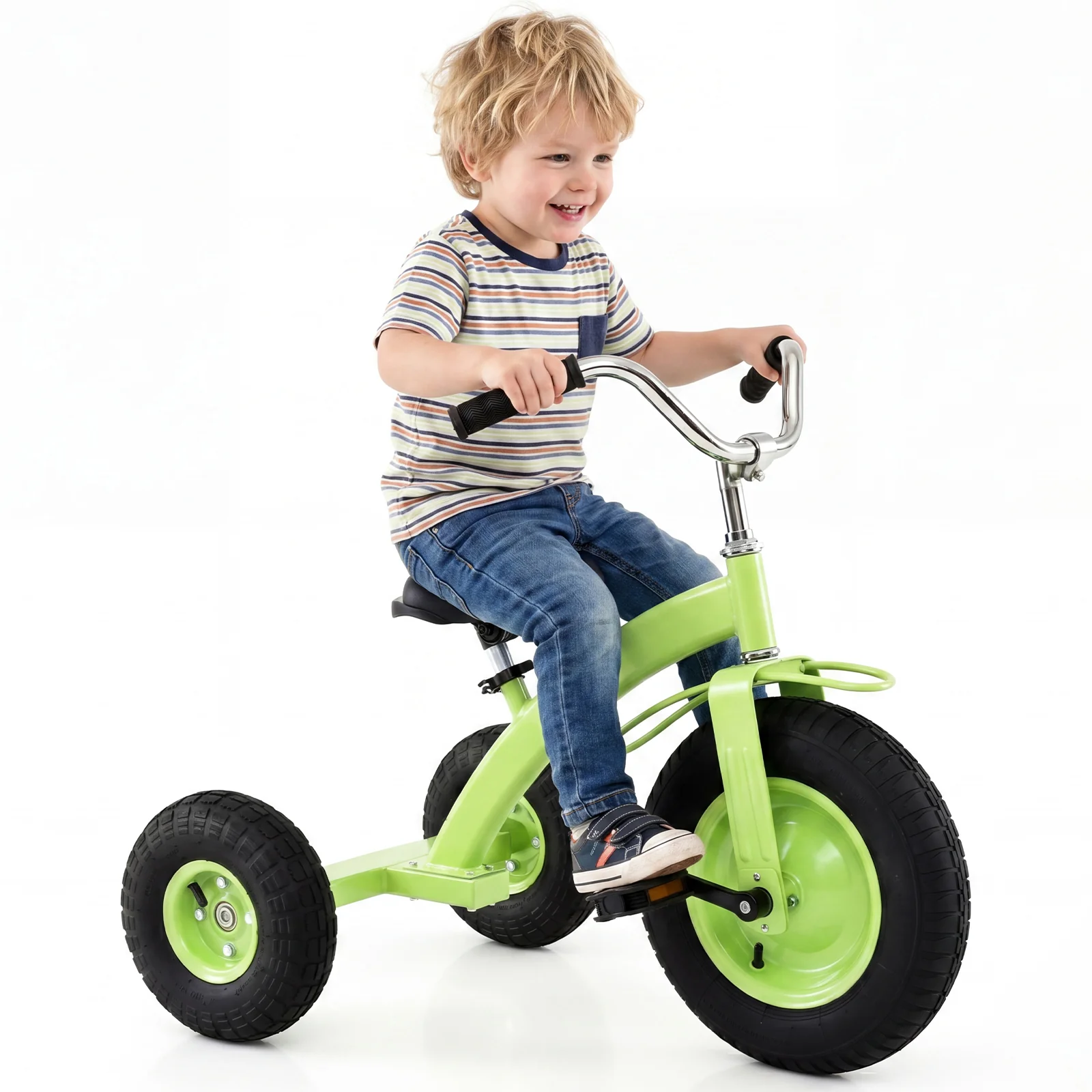 BABY JOY Kids Tricycle, 15-Inch Front Wheel Trike with Carbon Steel Frame, Inflatable Rubber Tires - Image 11