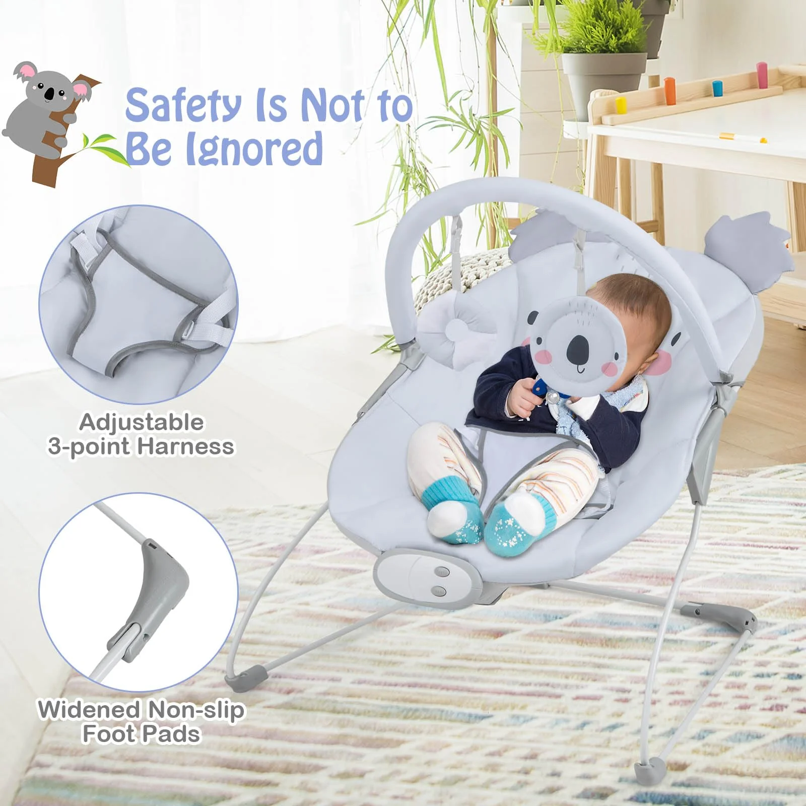 BABY JOY Portable Baby Bouncer - Image 6