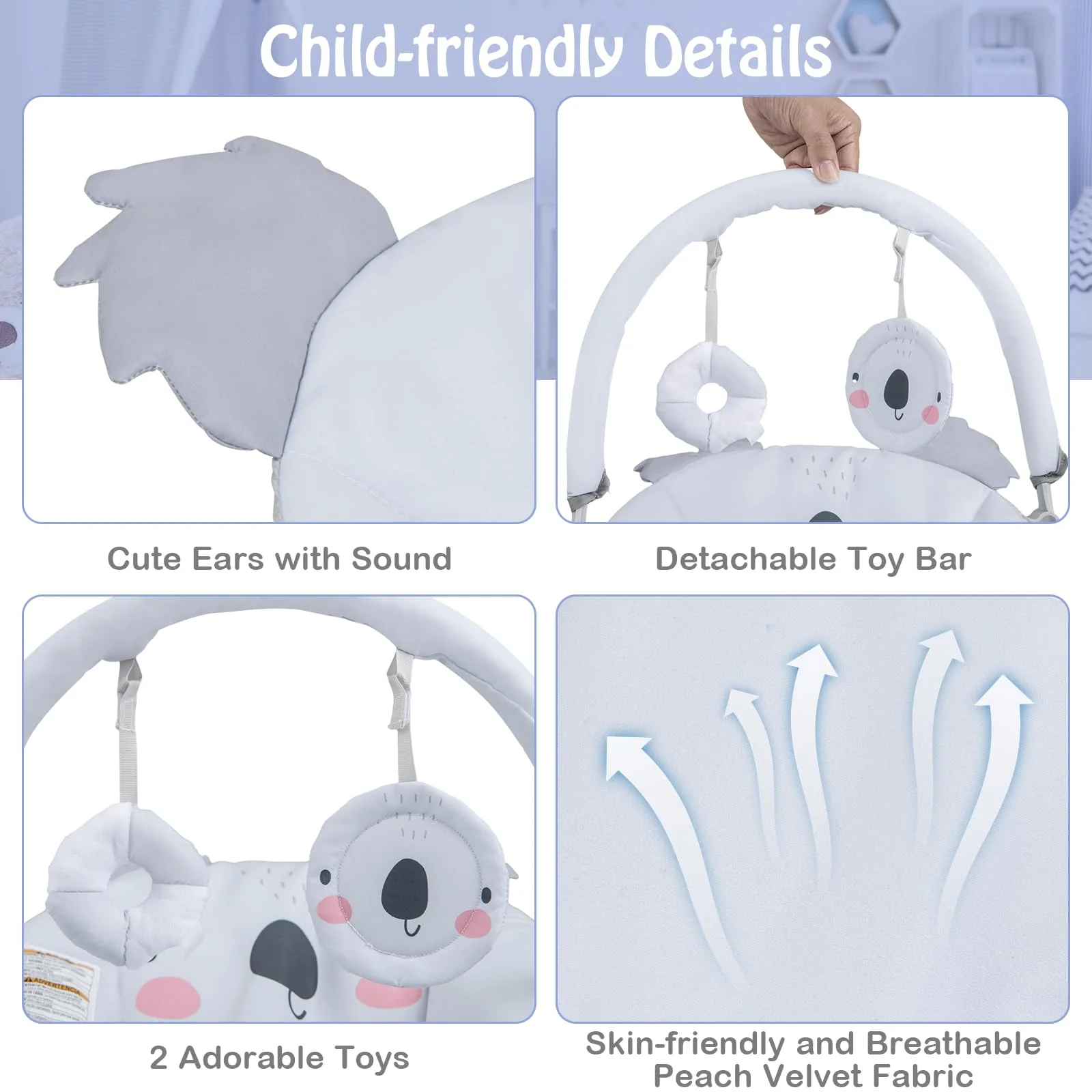 BABY JOY Portable Baby Bouncer - Image 9