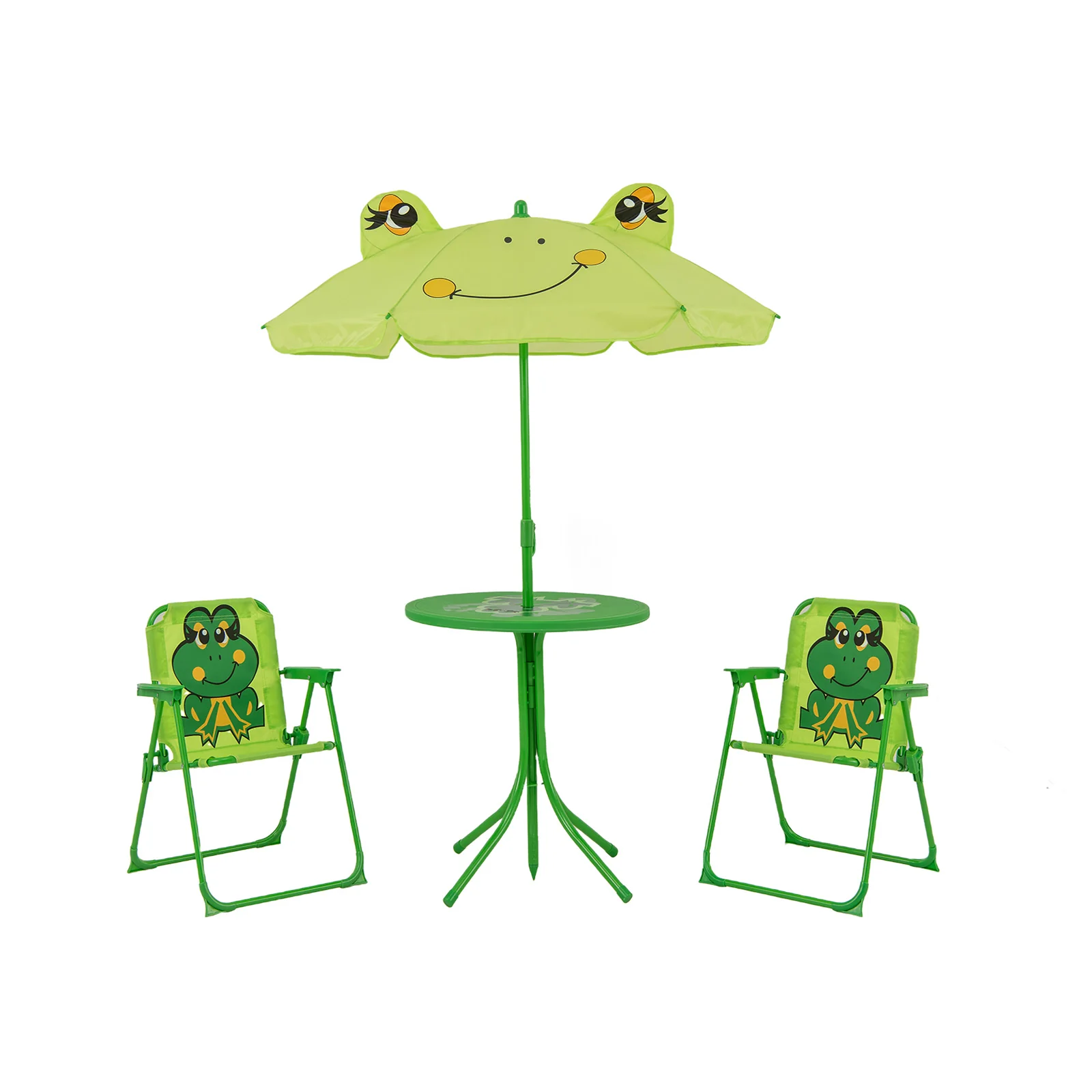 Baby Joy Toddler Outdoor Activity Table with 2 Folding Chairs & a Height Adjustable Umbrella