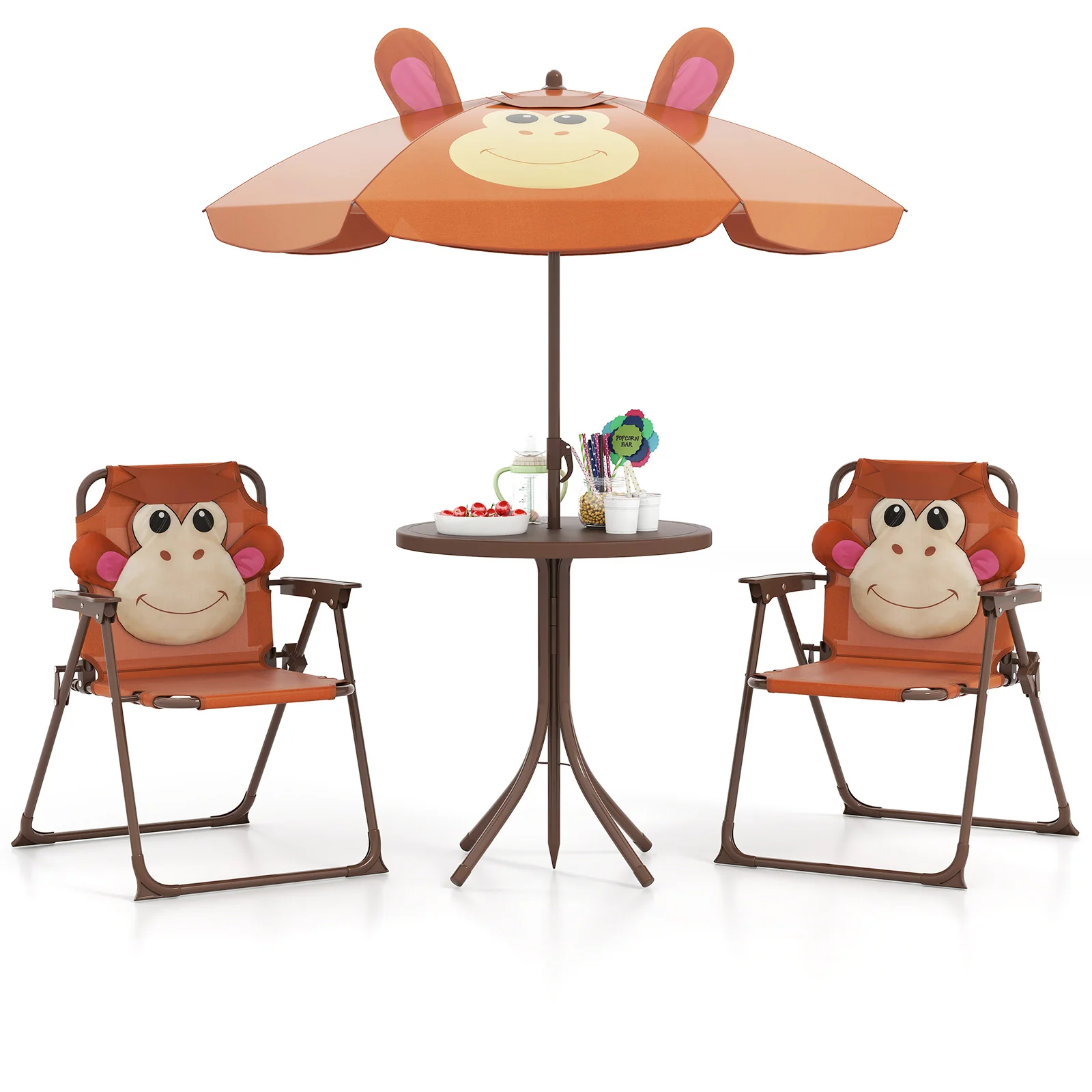 Baby Joy Toddler Outdoor Activity Table with 2 Folding Chairs & a Height Adjustable Umbrella - Image 14