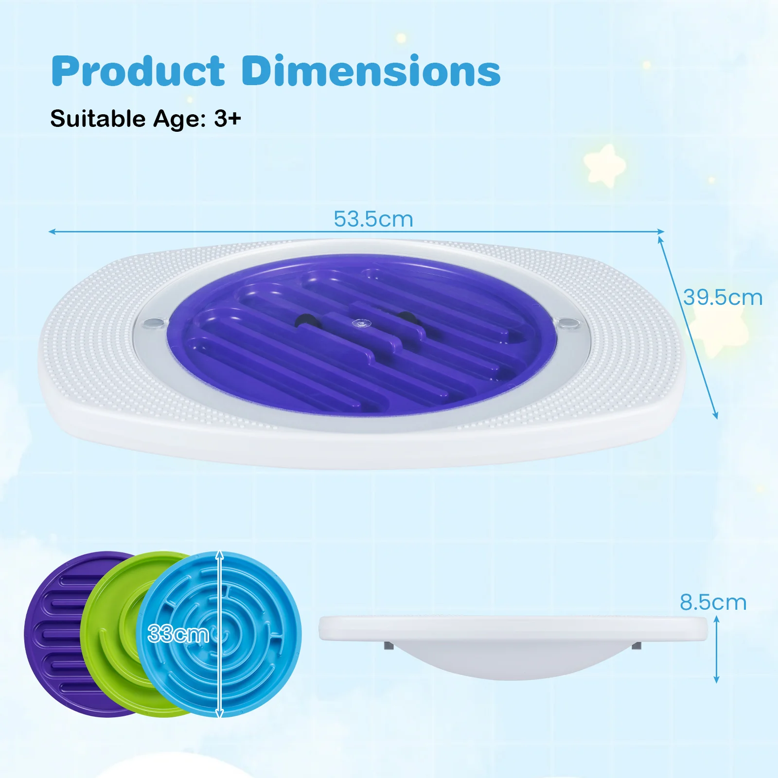 Balance Board for Kids with 3 Maze Discs & 2 Balls 2-in-1 Wobble Board for Sensory Training - Image 10