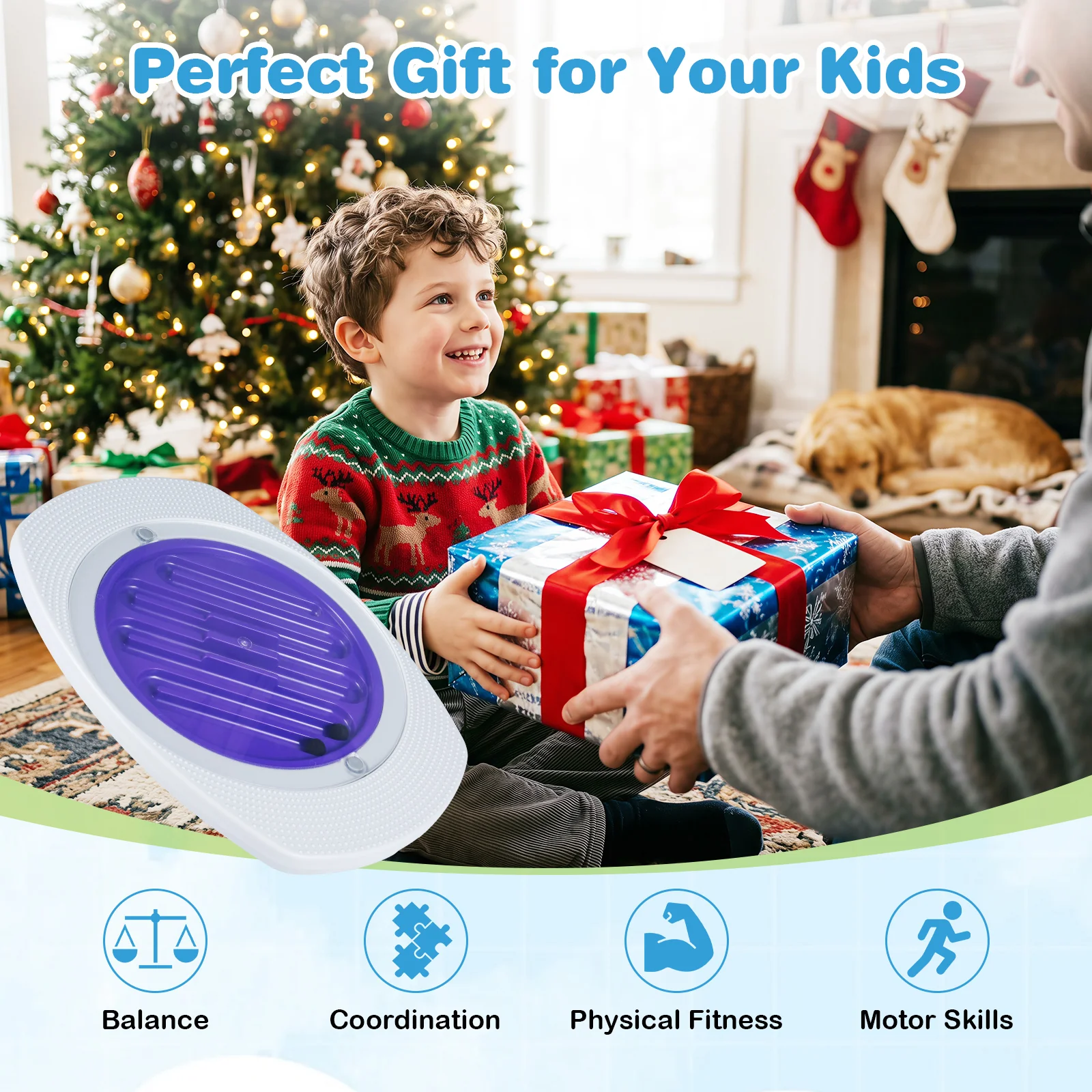 Balance Board for Kids with 3 Maze Discs & 2 Balls 2-in-1 Wobble Board for Sensory Training - Image 9