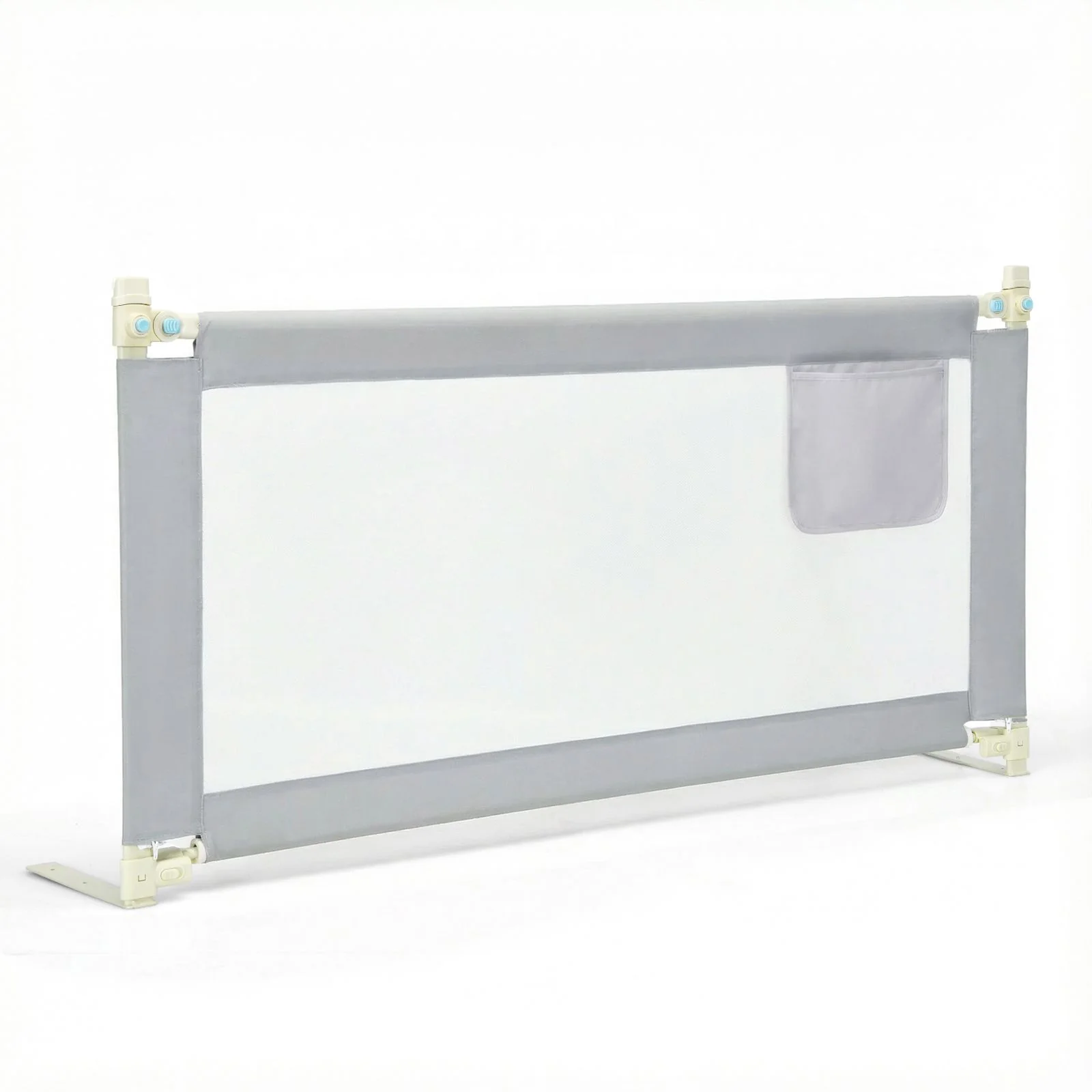 Bed Rail for Toddlers Vertical Lift Adjustable with Storage Pocket