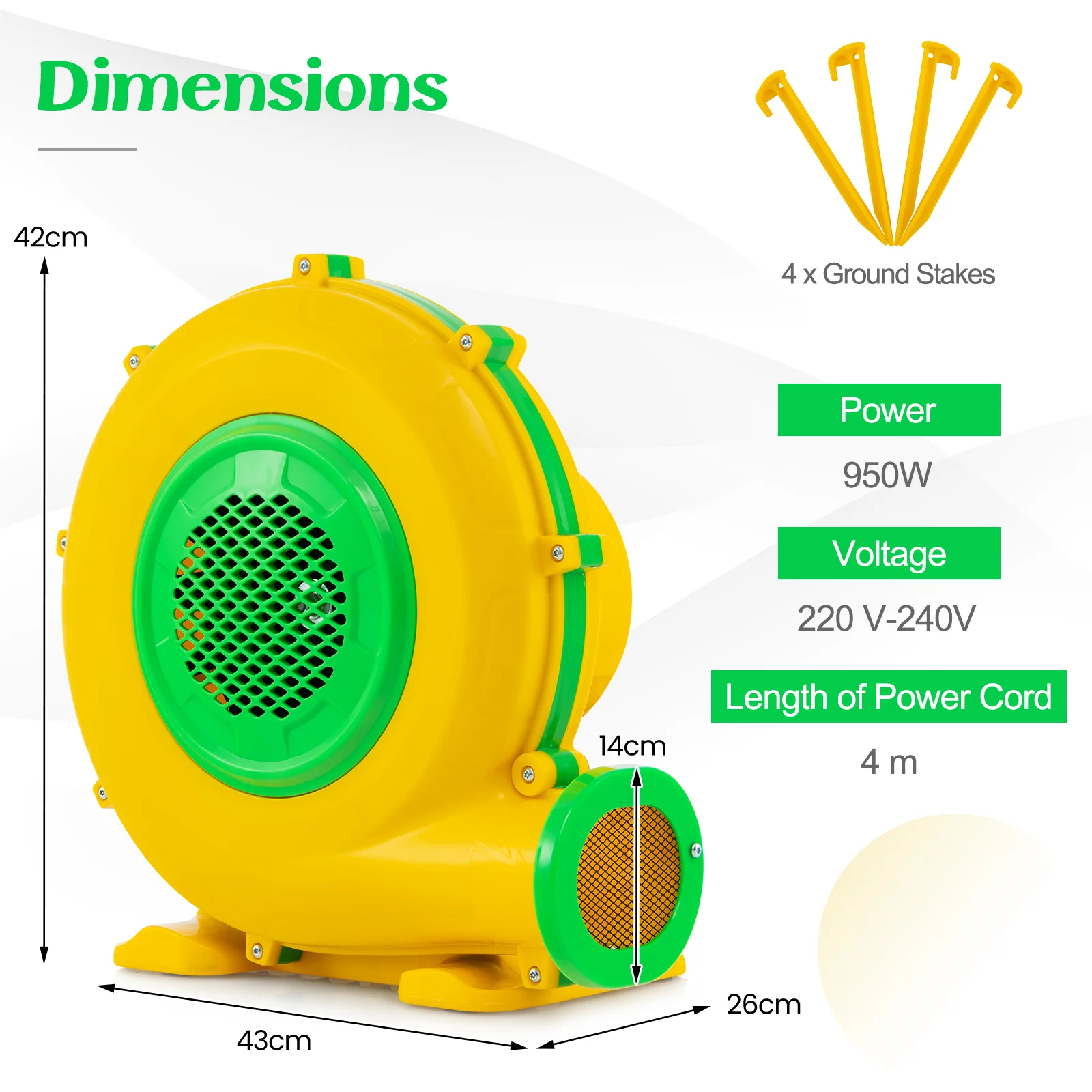 550W/680w/750w/950w Bounce House Blower for Water Slide & Projector Screen - Image 5