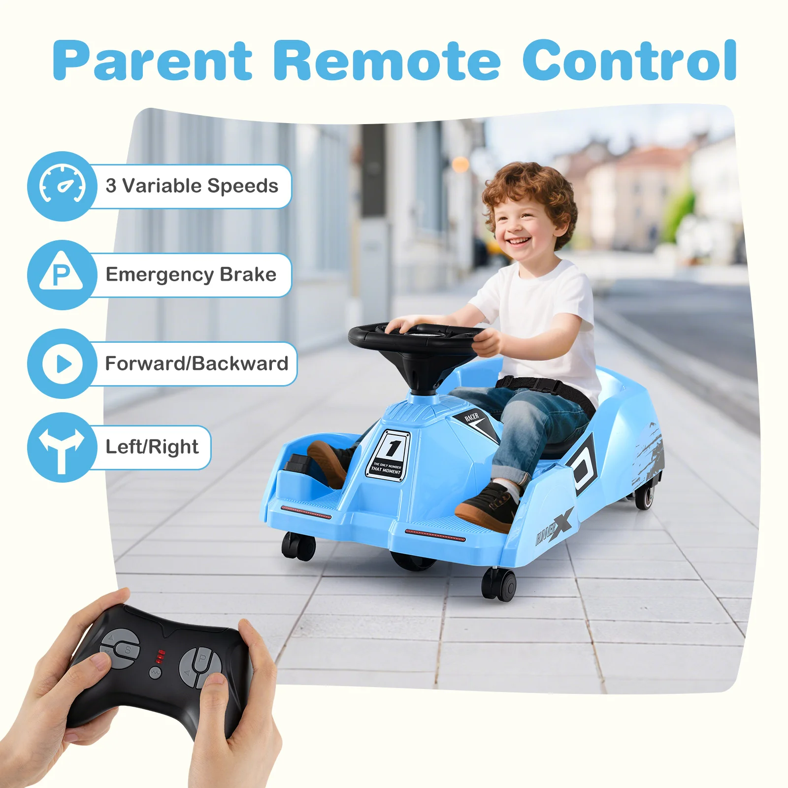 Electric Cleaning Go Kart, Battery Powered Go Cart Clean Car for Boys & Girls 2-5 Years Old - Image 10