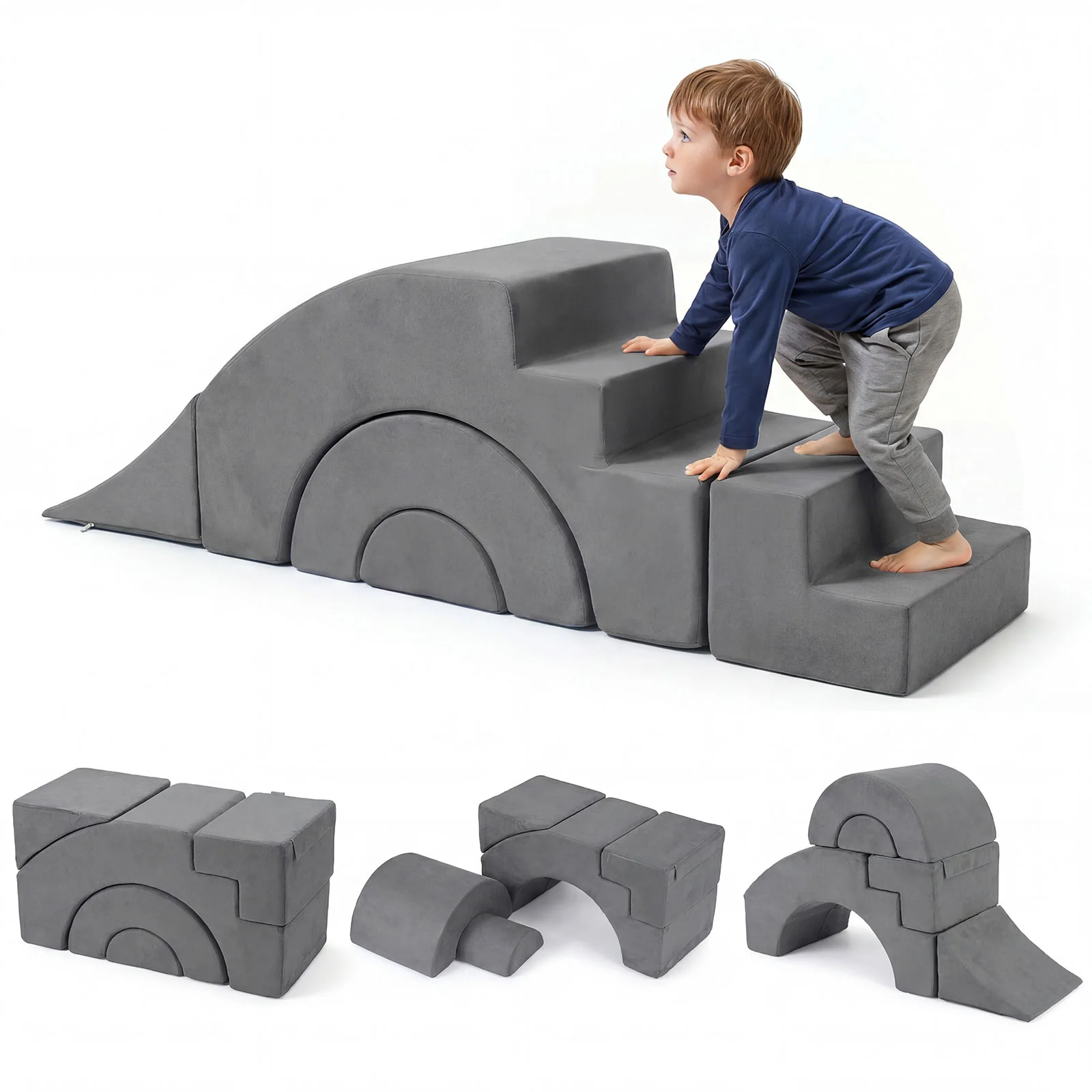 5-Piece Foam Climbing Blocks for Toddlers, Kids Climb Toys, Soft Play Set for Babies - Image 10
