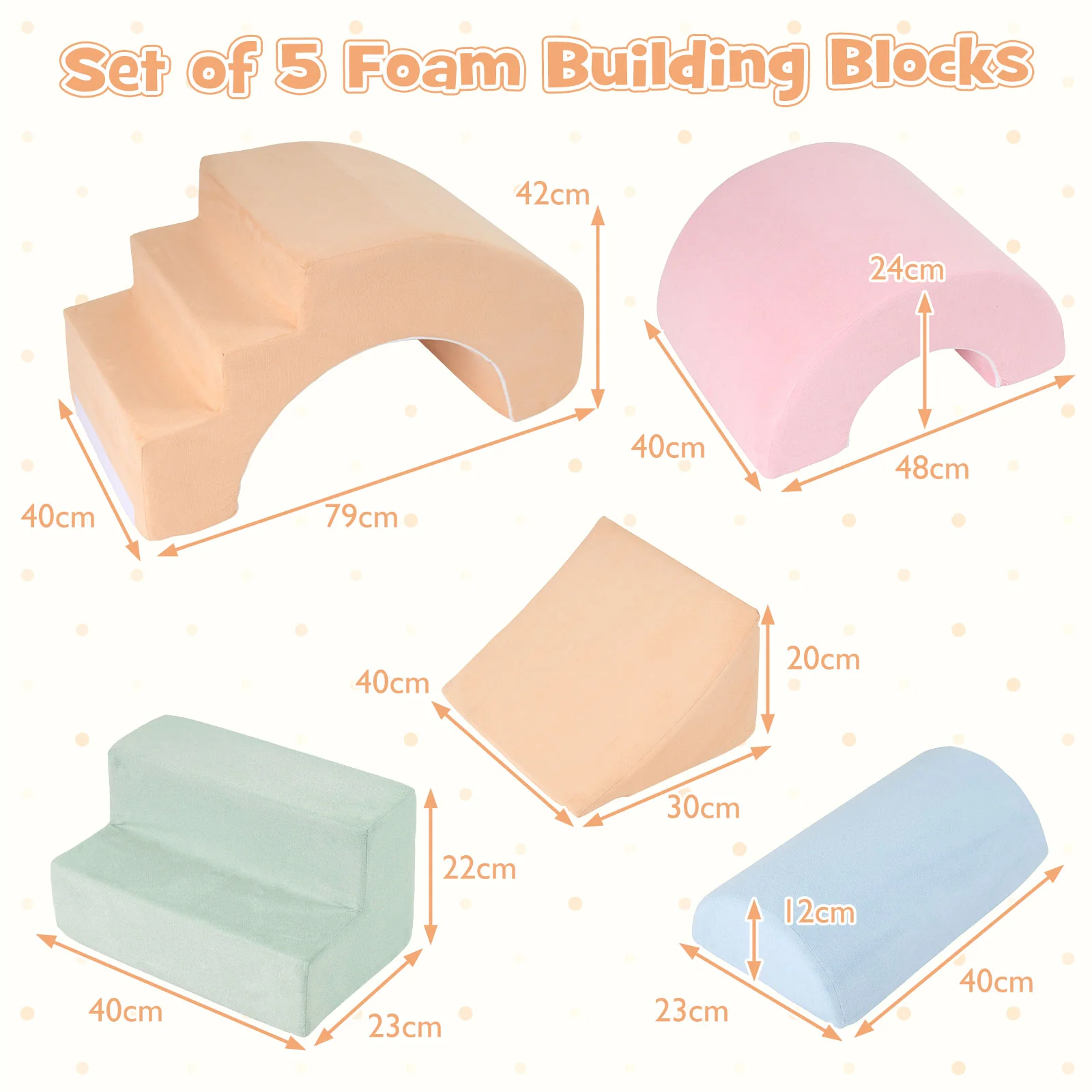 5-Piece Foam Climbing Blocks for Toddlers, Kids Climb Toys, Soft Play Set for Babies - Image 3
