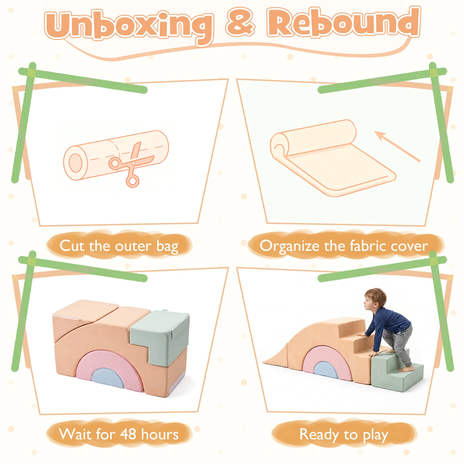 5-Piece Foam Climbing Blocks for Toddlers, Kids Climb Toys, Soft Play Set for Babies - Image 7