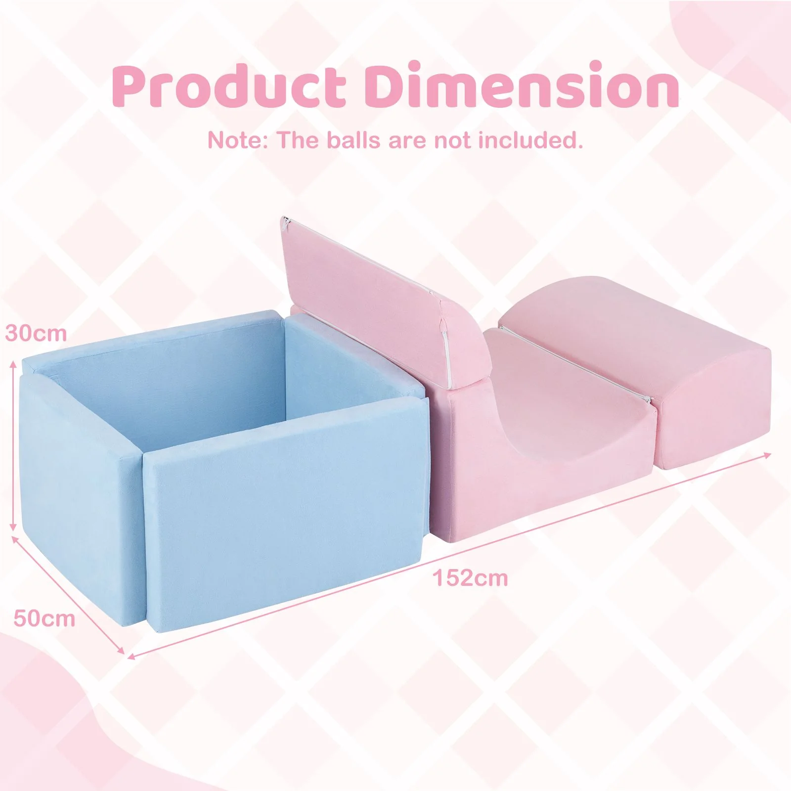 Foam Climbing Blocks for Toddlers Kids Soft Play Set with Ball Pit and Suede Covers - Image 3