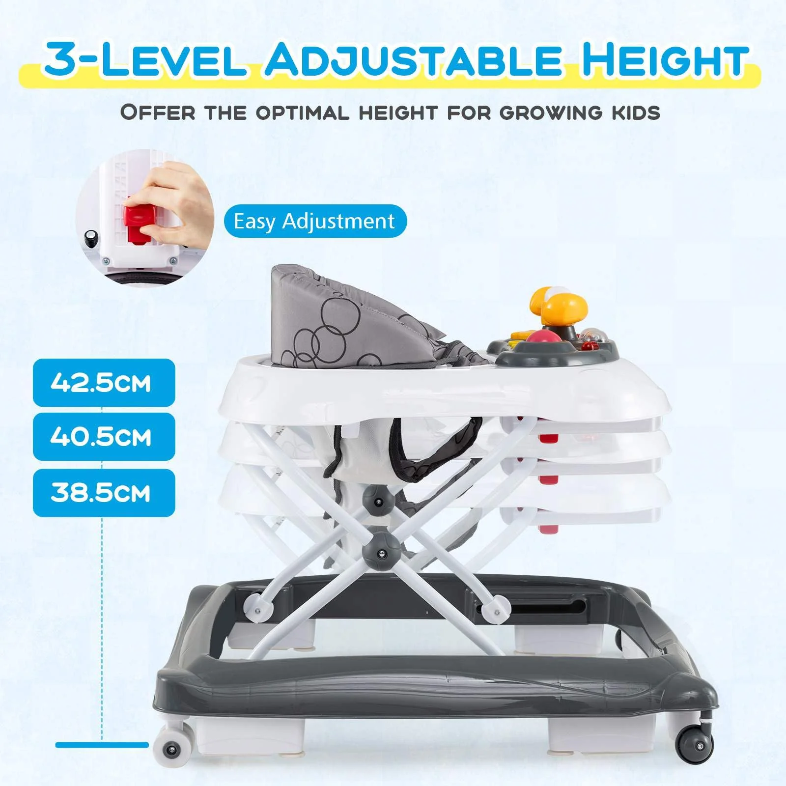 Foldable Baby Walker Toddler Activity Center Push Walker - Image 5