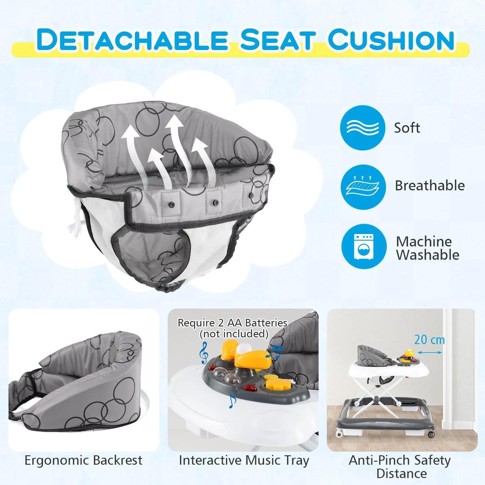 Foldable Baby Walker Toddler Activity Center Push Walker - Image 7
