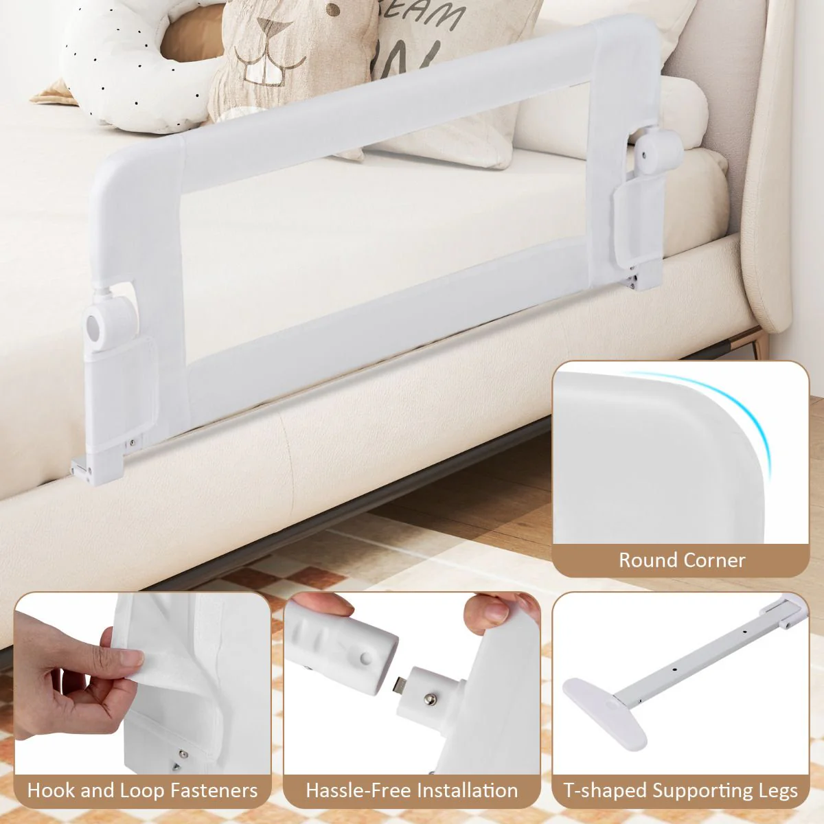 Foldable Bed Rail for Toddlers with Detachable Oxford Fabric Cover - Image 6