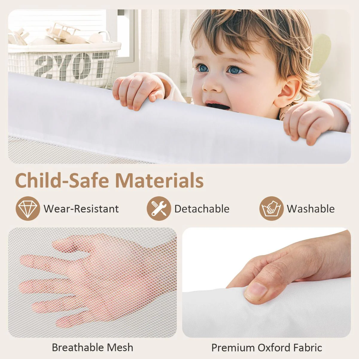Foldable Bed Rail for Toddlers with Detachable Oxford Fabric Cover - Image 8