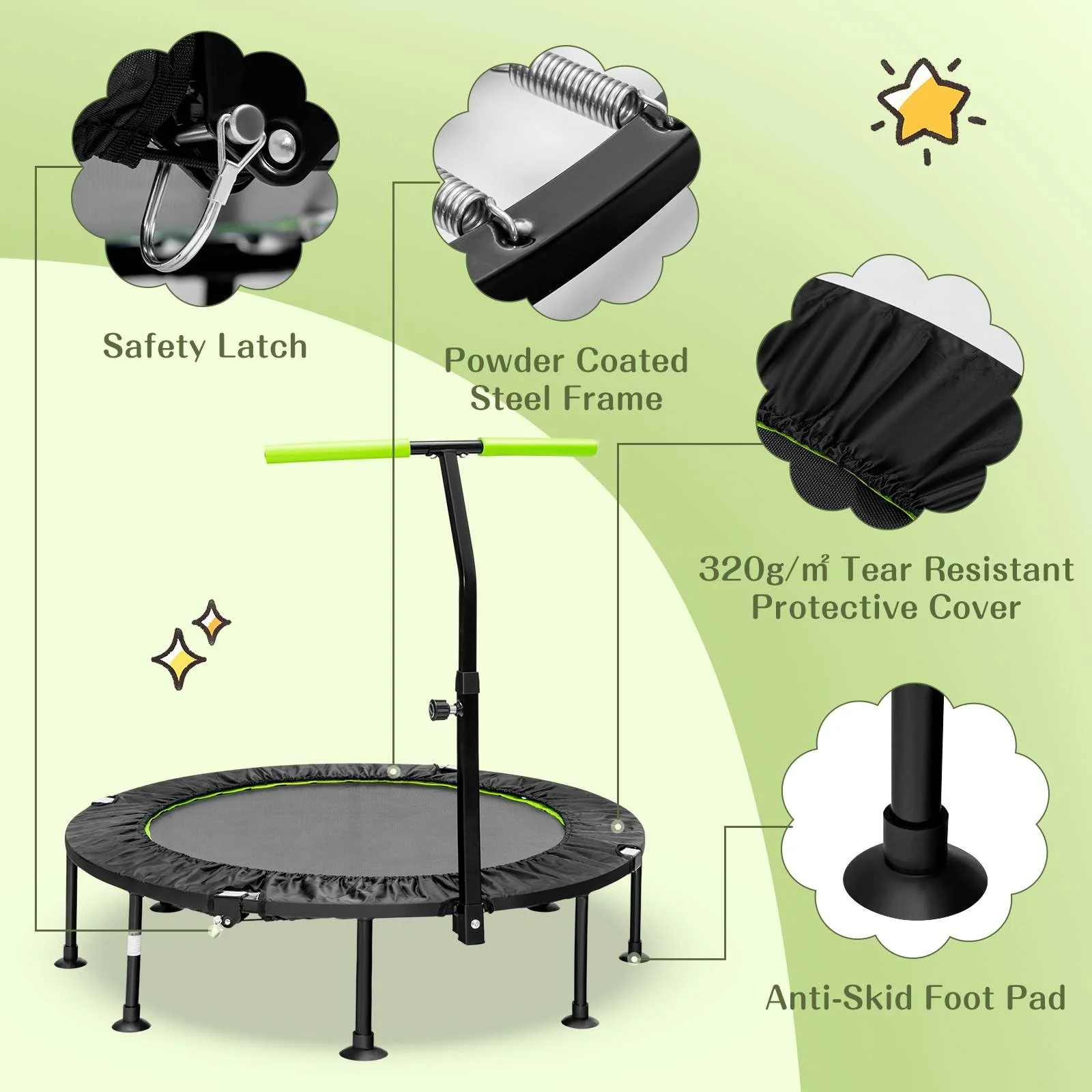 Foldable Mini Trampoline, Indoor Exercise Trampoline - Image 10