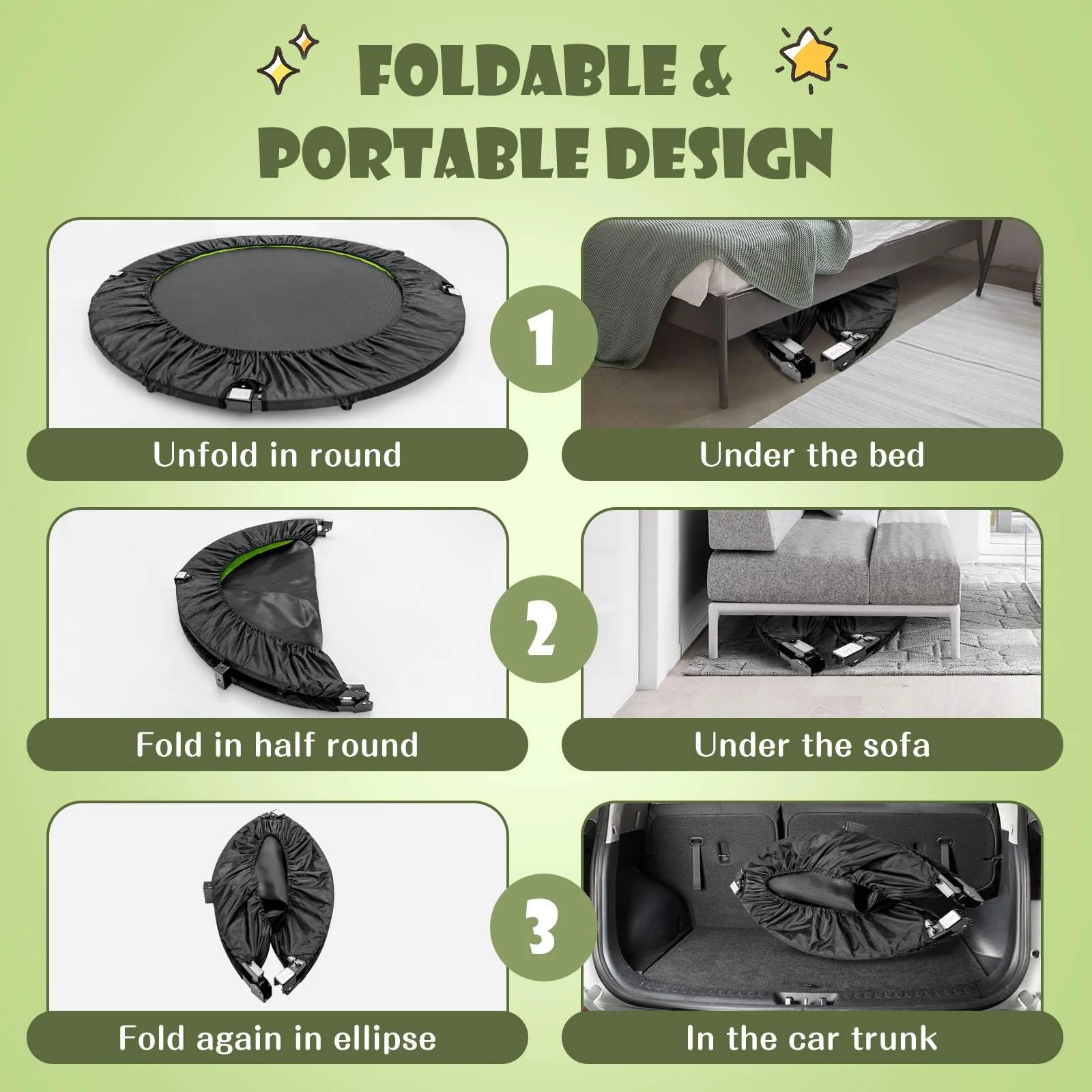 Foldable Mini Trampoline, Indoor Exercise Trampoline - Image 6