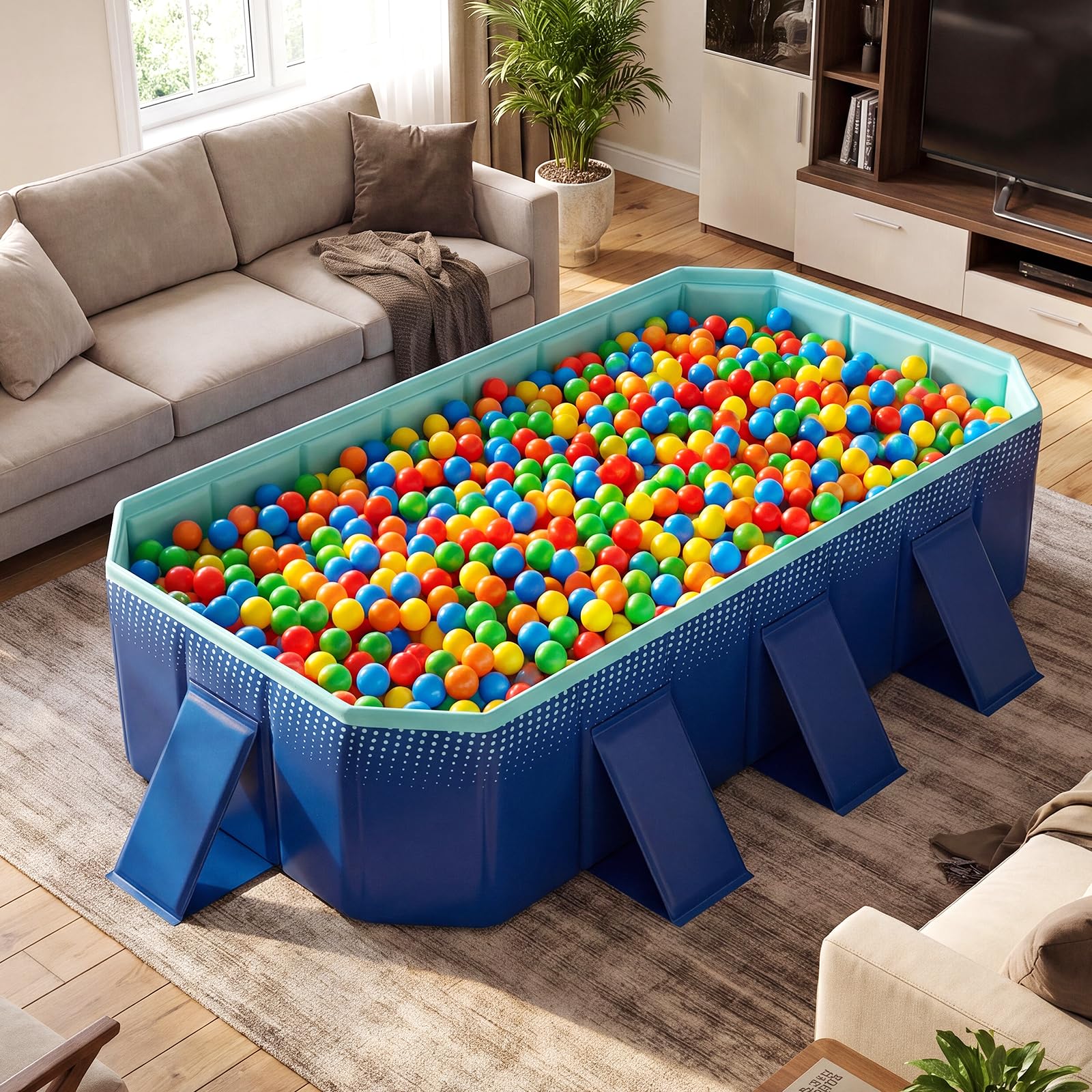Foldable Swimming Pool,Non-Inflatable Around Ground Pool w/24 Wall Panels - Image 2