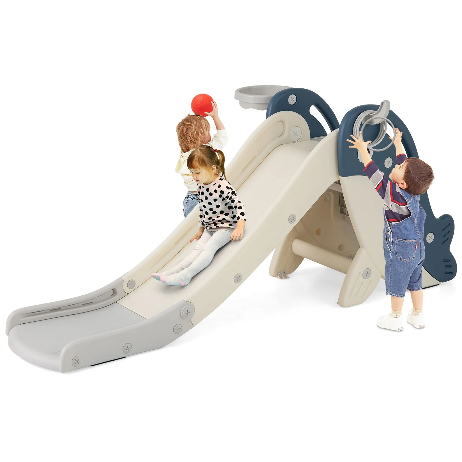 Foldable Toddler Slide, Indoor Playground Kids Slide for 3+ Years Old
