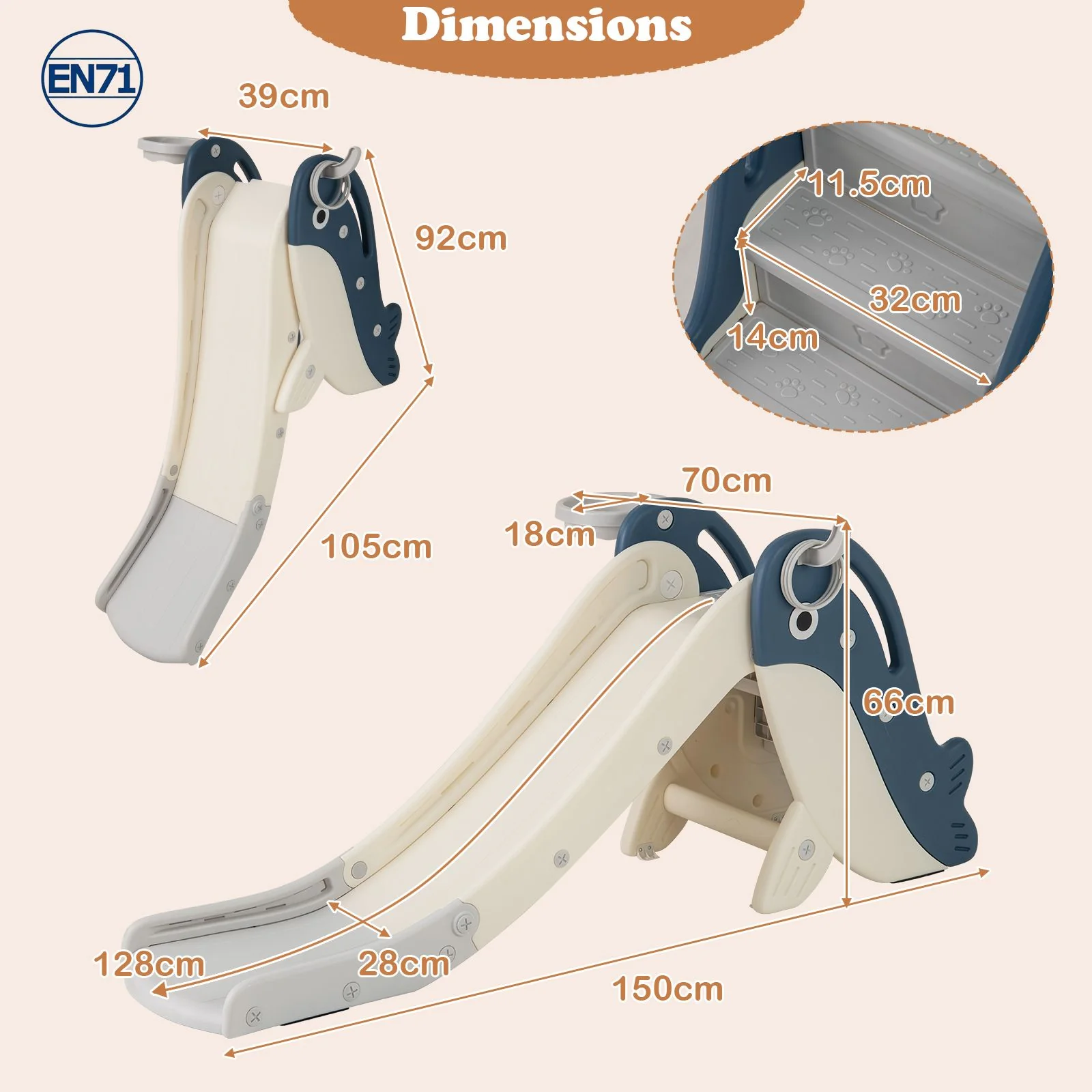 Foldable Toddler Slide, Indoor Playground Kids Slide for 3+ Years Old - Image 3