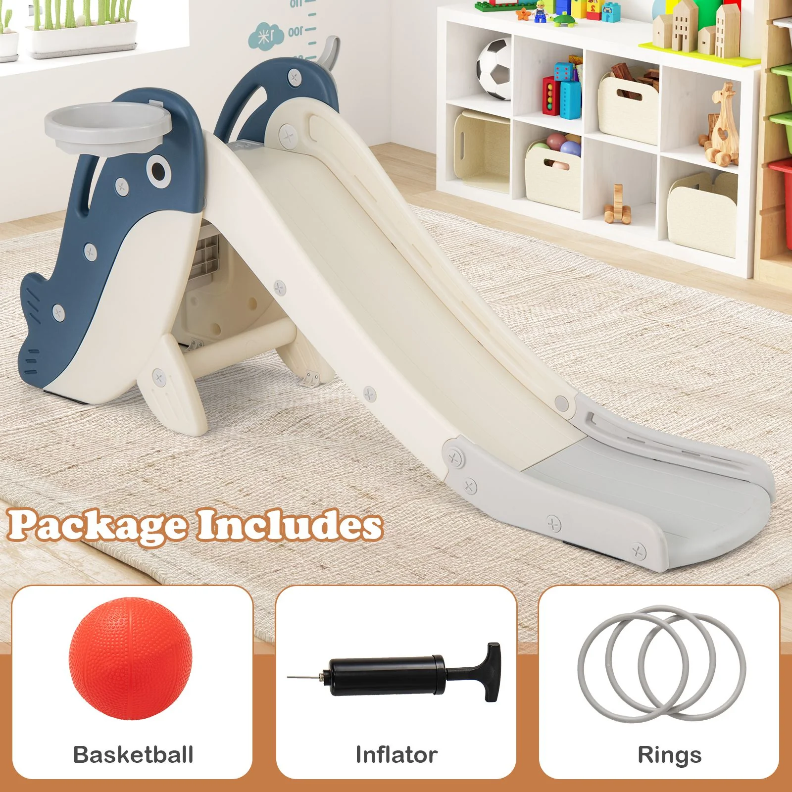 Foldable Toddler Slide, Indoor Playground Kids Slide for 3+ Years Old - Image 8