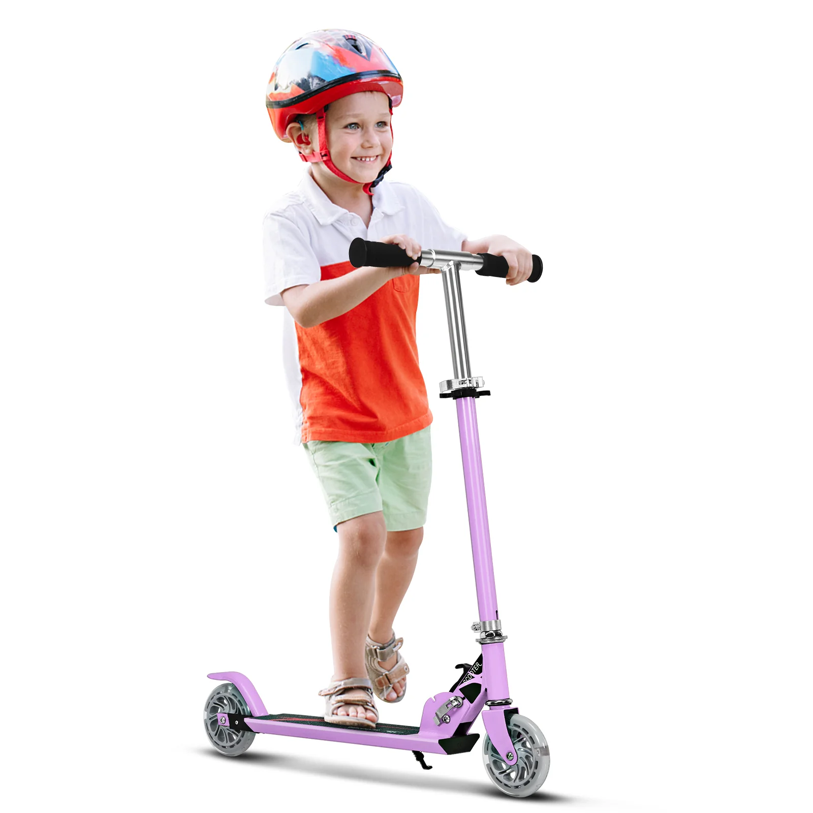 Folding Kick Scooter for Kids, 2 Flash Wheels Deluxe Aluminum - Image 10