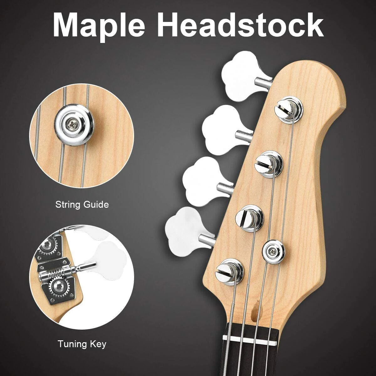 Full Size Electric 4 String Bass Guitar for Beginner Starter Complete Kit - Image 7