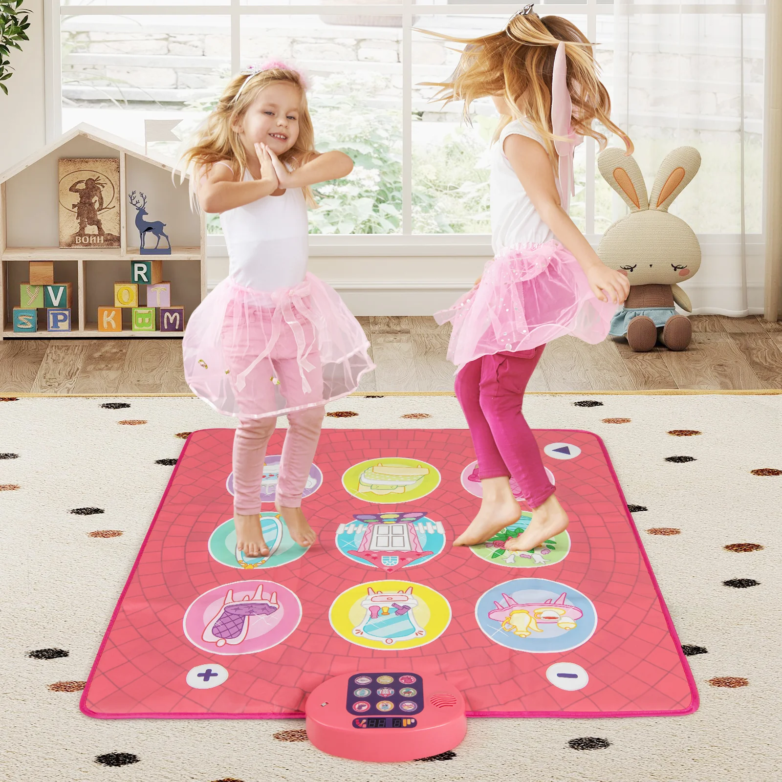 Fun Dance Mat for Kids, Interactive Gift for 3+ Years Old Boys and Girls, Pink - Image 2