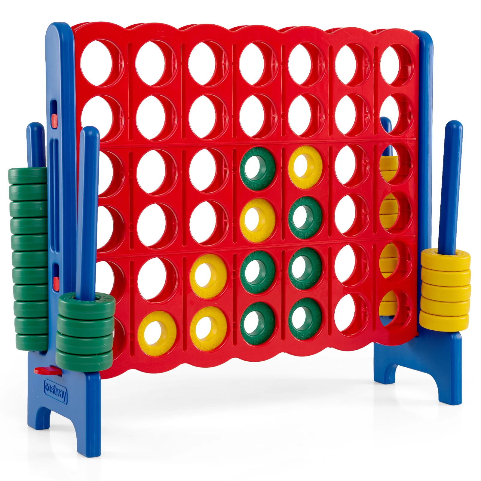 Giant 4-in-a-Row Game Set, Jumbo 4-to-Score Game with 42 Rings and Quick-Release Slider for Kids and Adults - Image 10