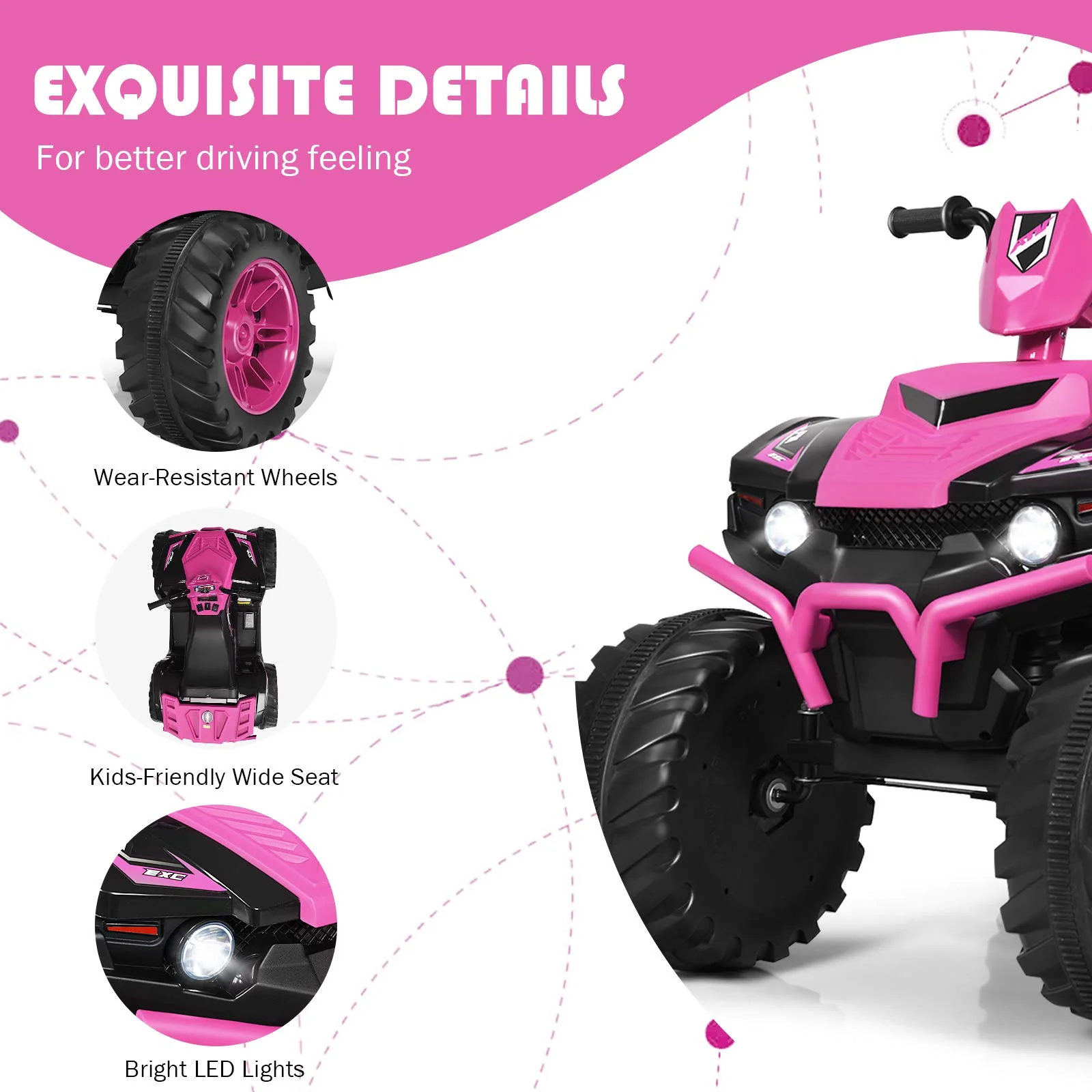 HONEY JOY 12V Electric ATV Ride on Car - Image 8