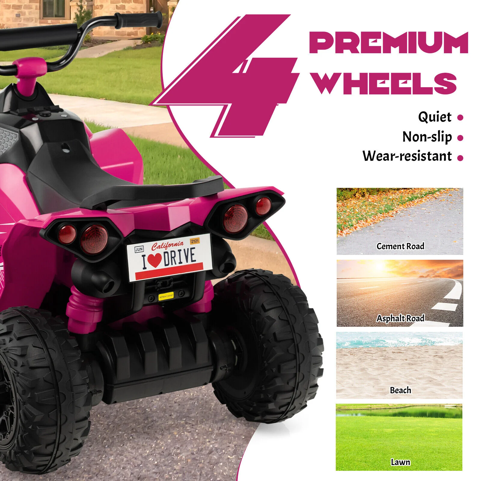 HONEY JOY 12V Kids Ride On ATV Battery Powered Vehicle Children Ride On Toys - Image 3