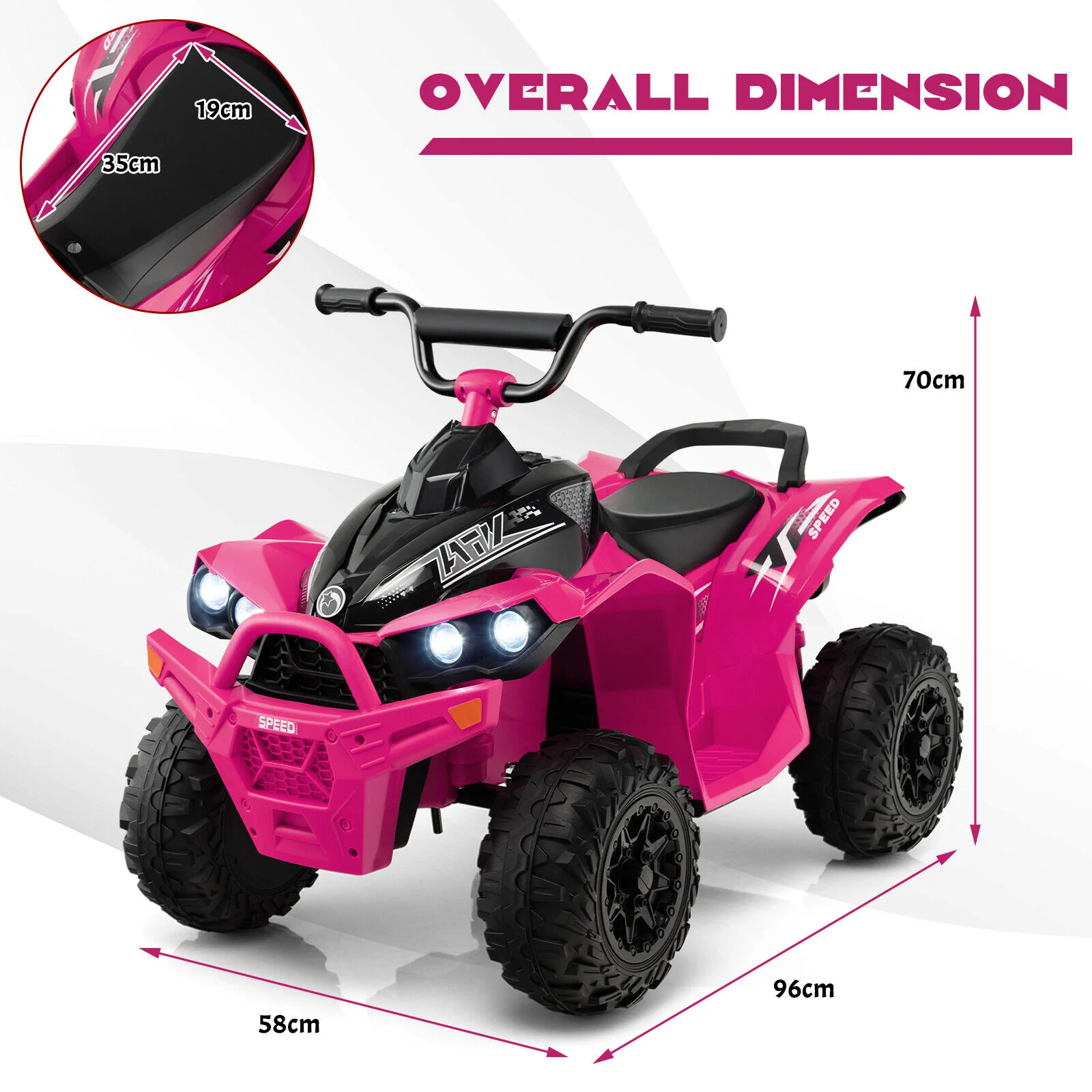 HONEY JOY 12V Kids Ride On ATV Battery Powered Vehicle Children Ride On Toys - Image 6