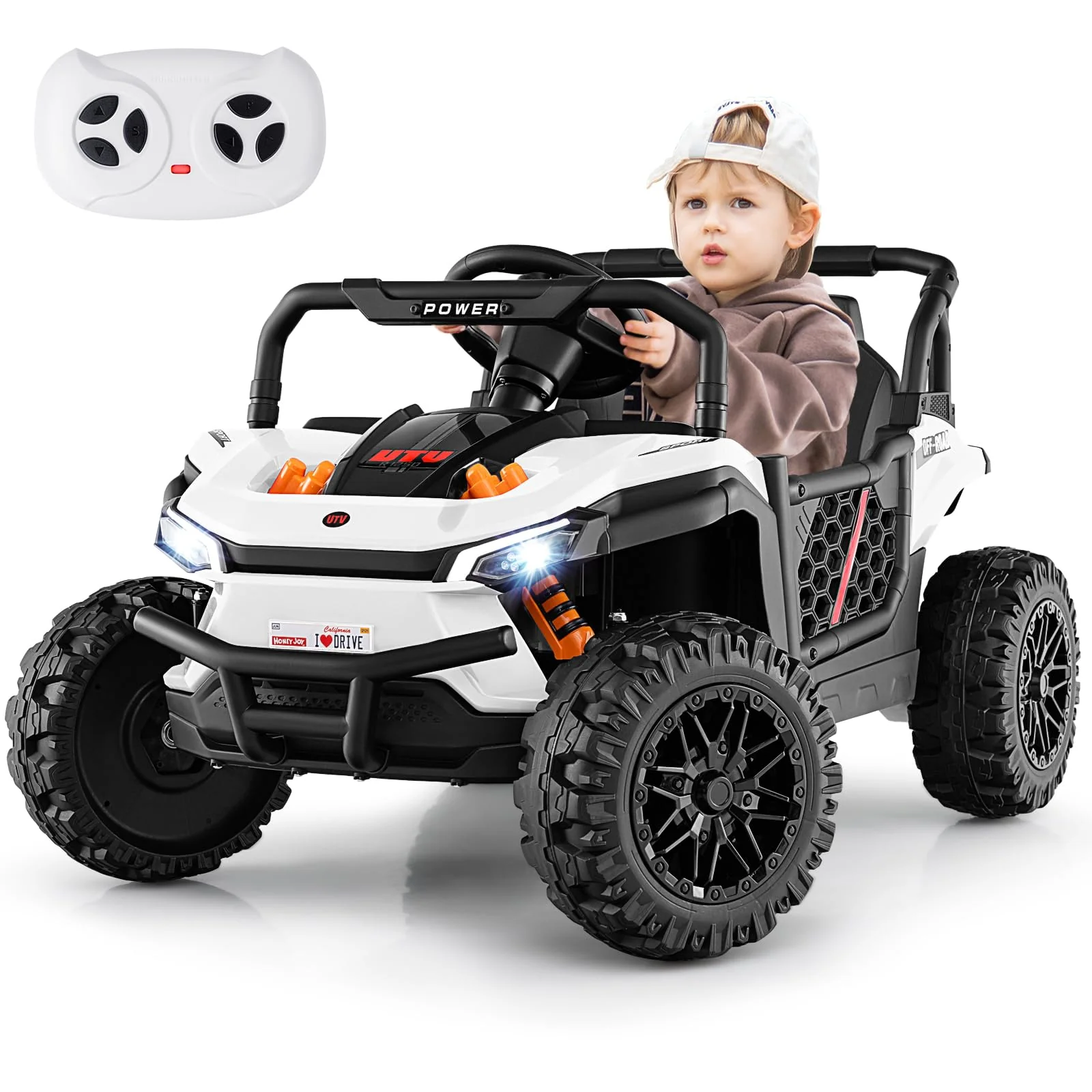 HONEY JOY 12V Kids Ride on Car, Battery Powered UTV Kids Truck w/Parental Remote - Image 10