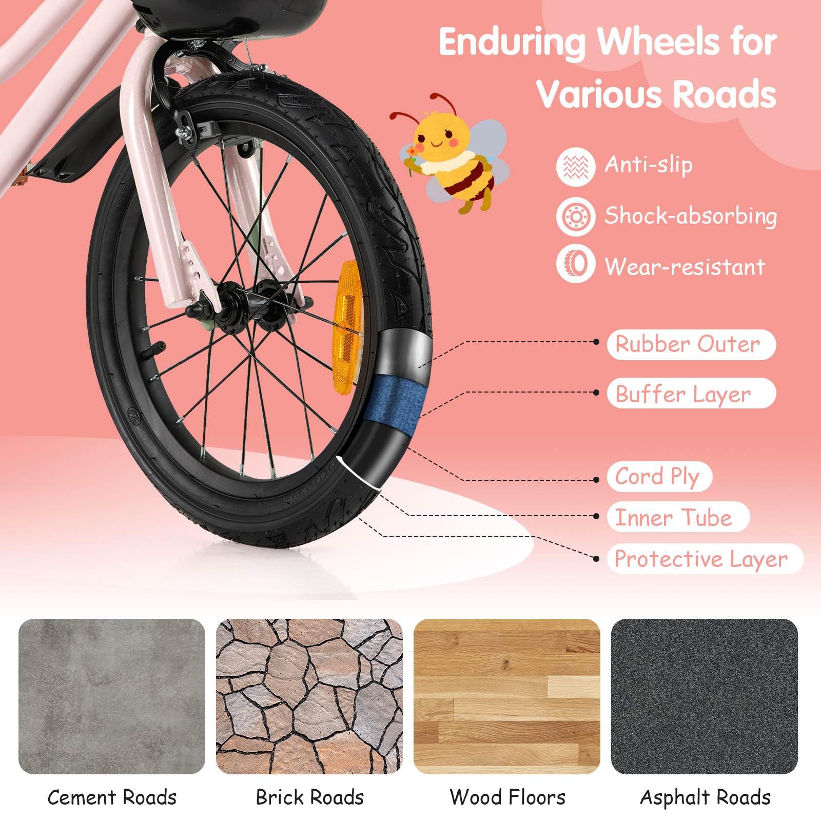 HONEY JOY 14 16 18 Inch Kids Bicycle for 3-8 Years Old - Image 9