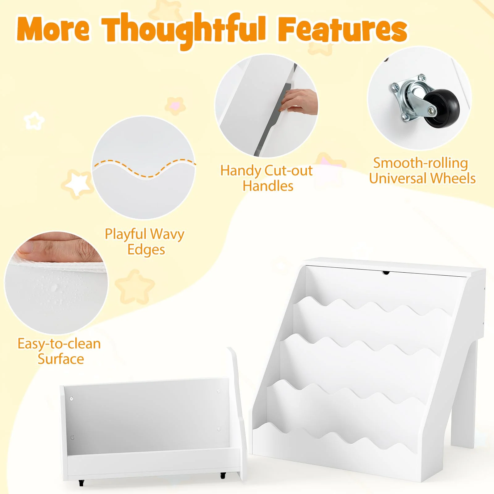 HONEY JOY 2-in-1 Kids Bookshelf & Toy Storage Organizer, Storage Rack - Image 9