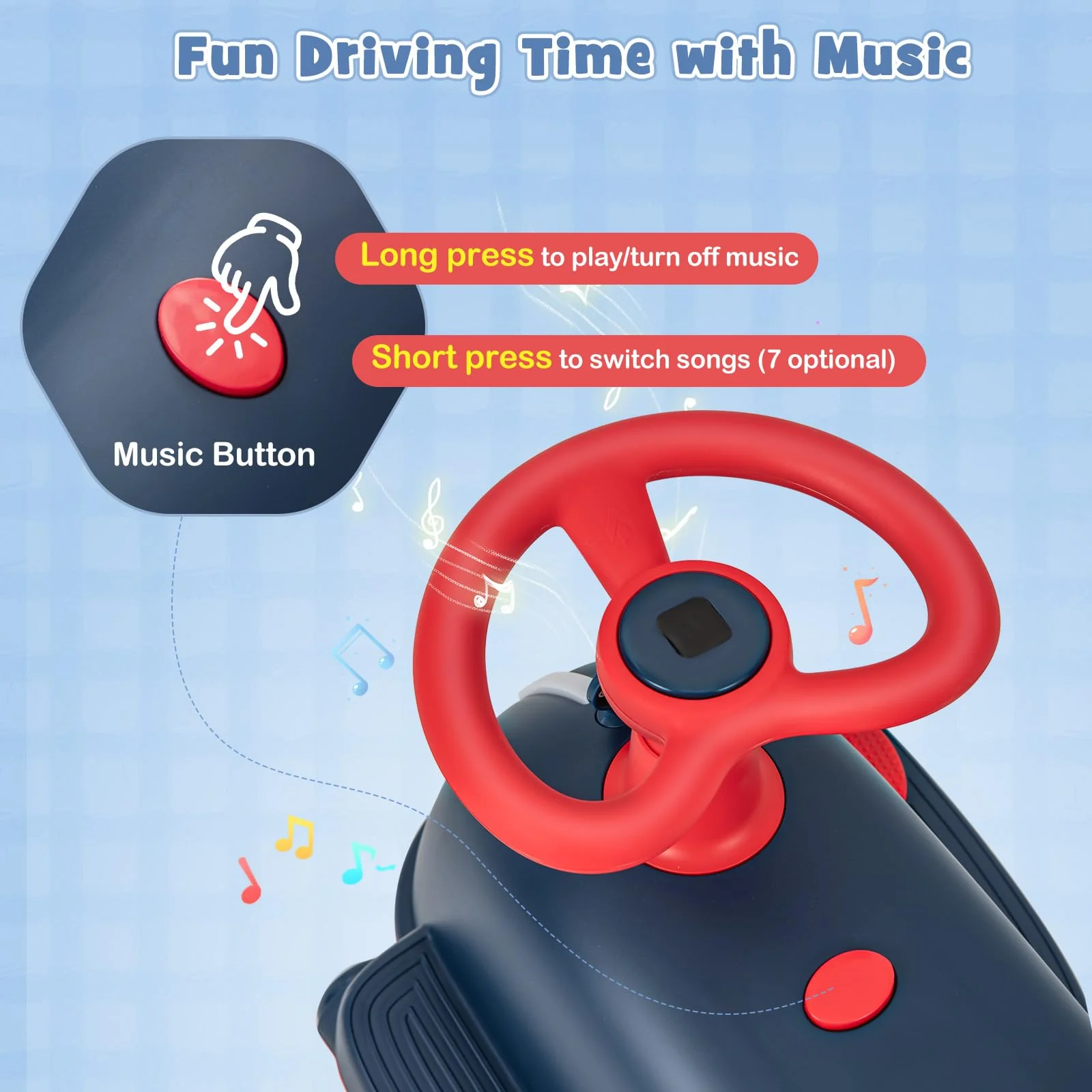 HONEY JOY 2 in 1 Kids Electric Wiggle Car, Ride On Drifting Wiggle Car for Children with Light up Wheels - Image 6