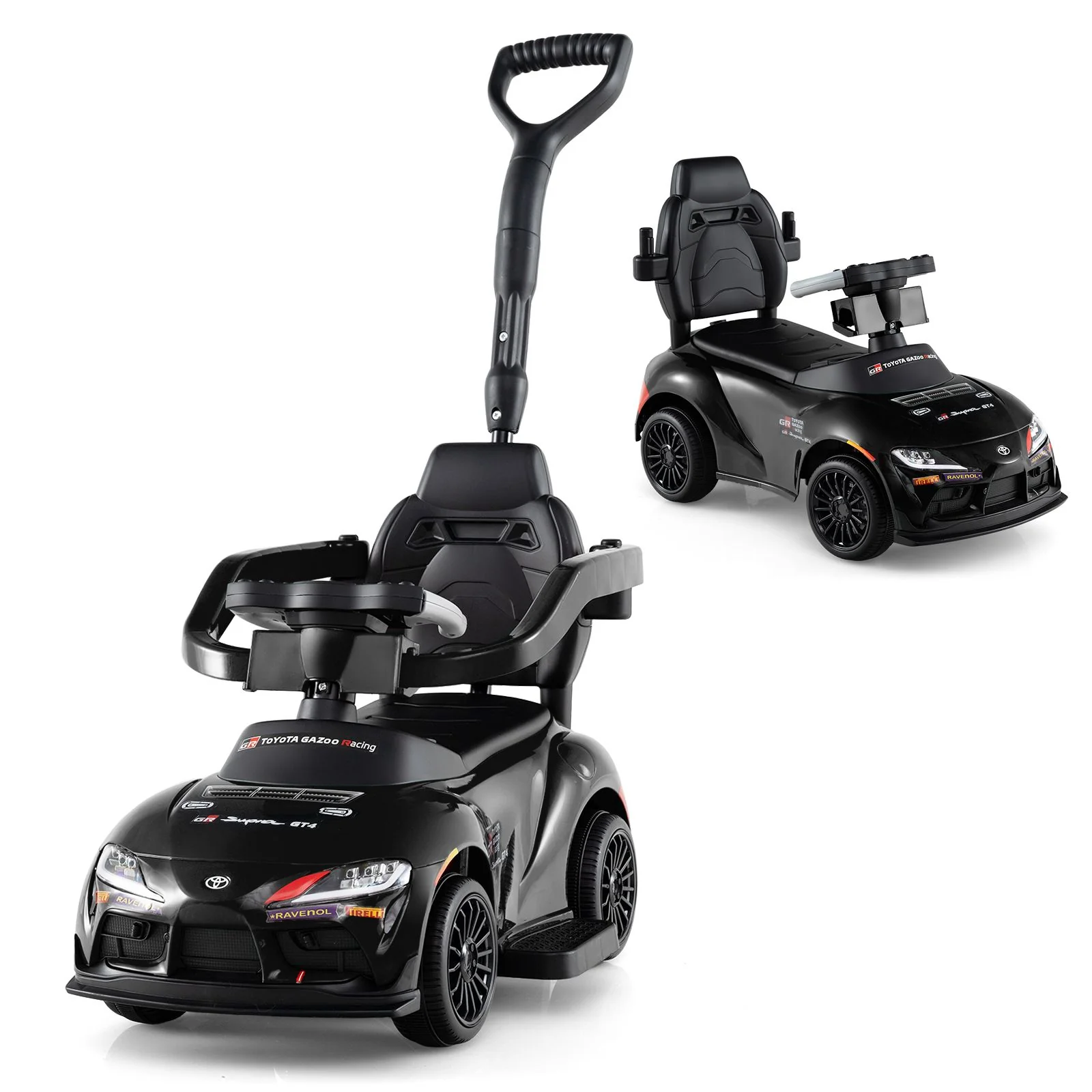 HONEY JOY 3-in-1 Push Car for Toddlers Toyota Licensed Stroller Sliding Walking Car - Image 14