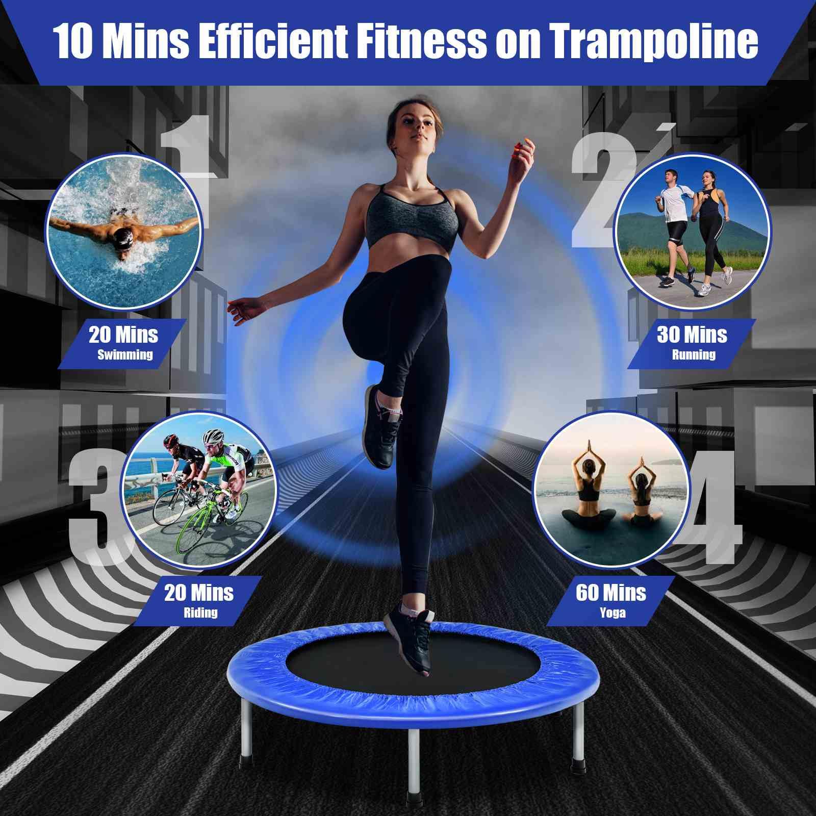 HONEY JOY 36” Mini Folding Trampoline, Portable Recreational Fitness Rebounder for Kids Adults - Image 5