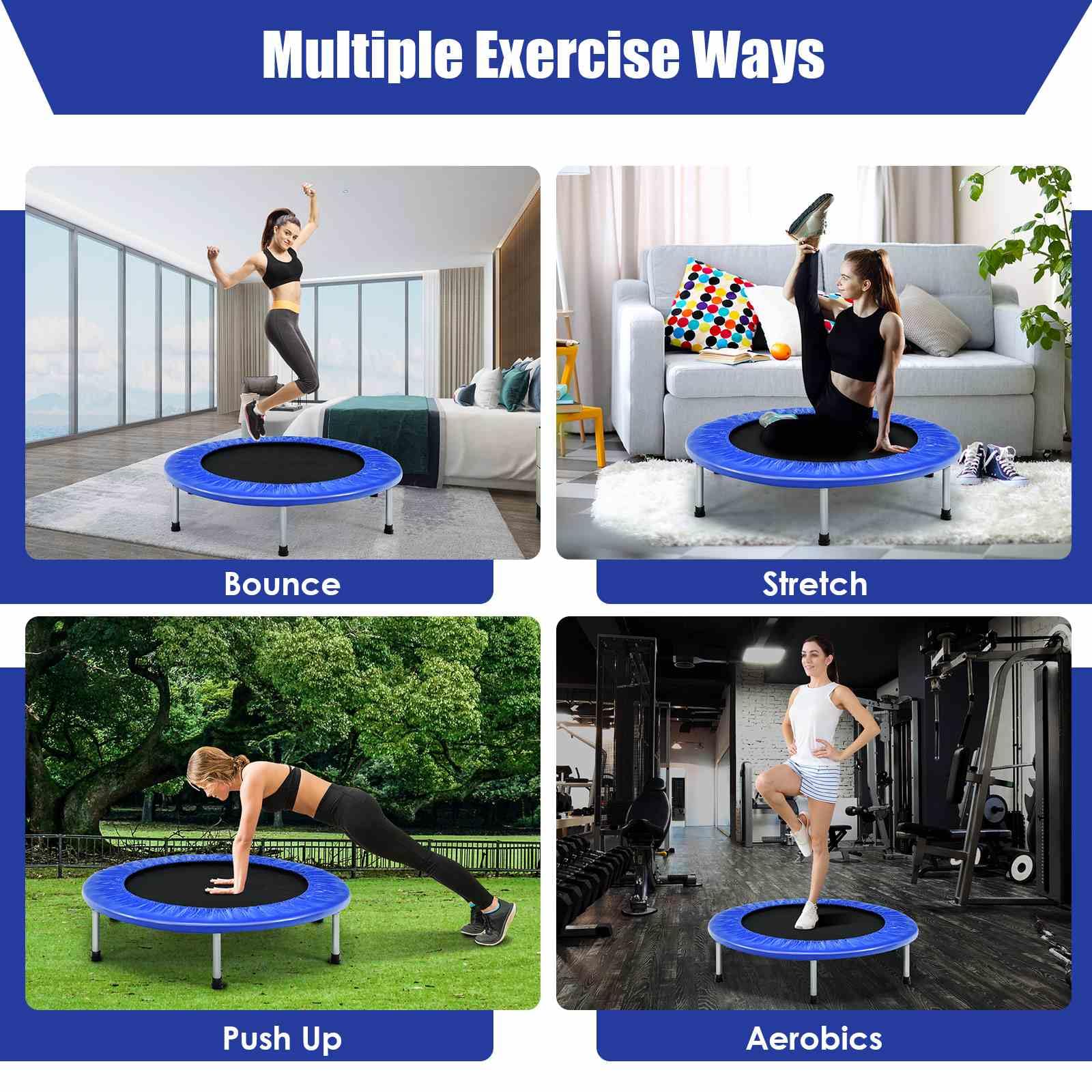 HONEY JOY 36” Mini Folding Trampoline, Portable Recreational Fitness Rebounder for Kids Adults - Image 8