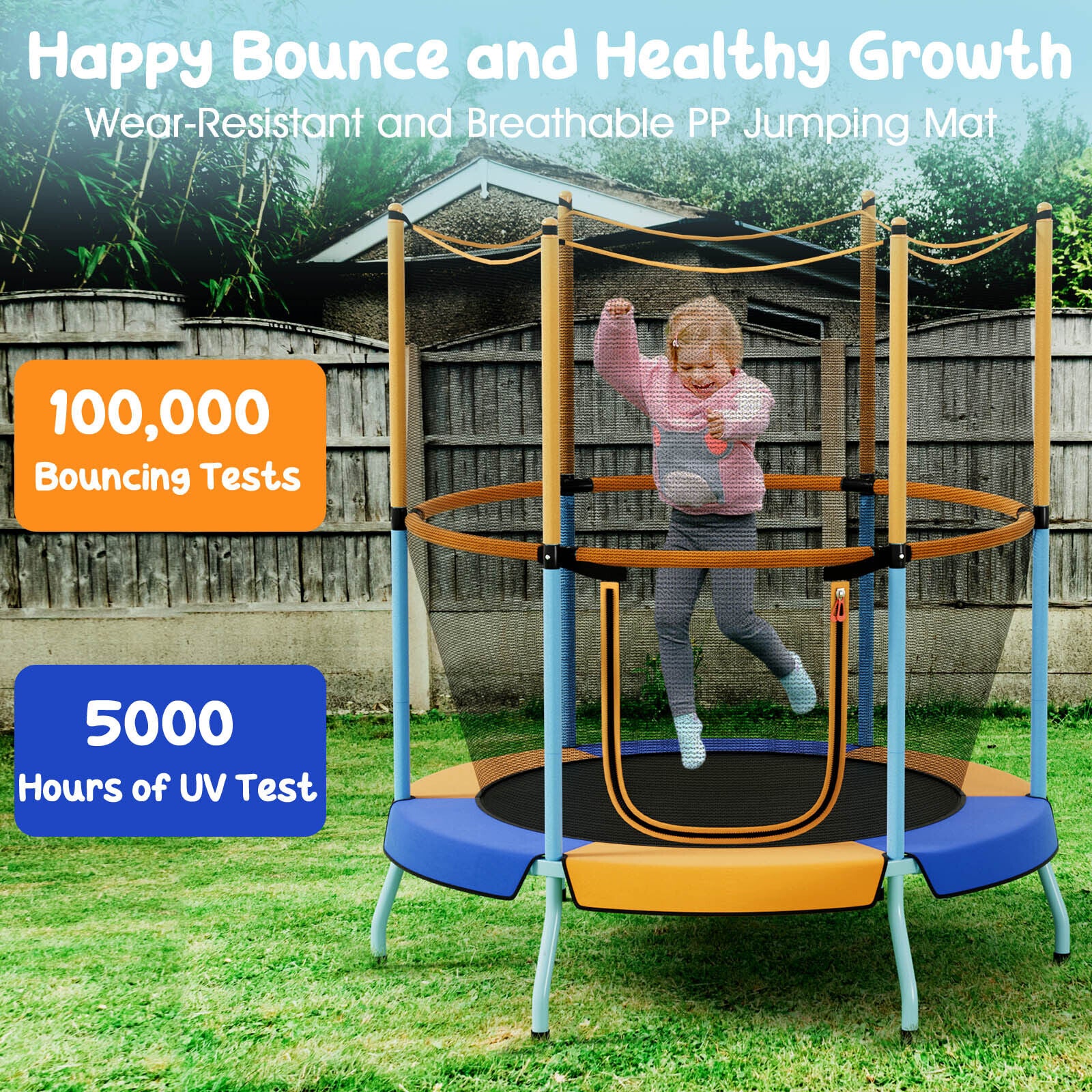 HONEY JOY 48" Kids Trampoline Recreational Trampoline w/Heavy-duty Elastic Ropes - Image 10