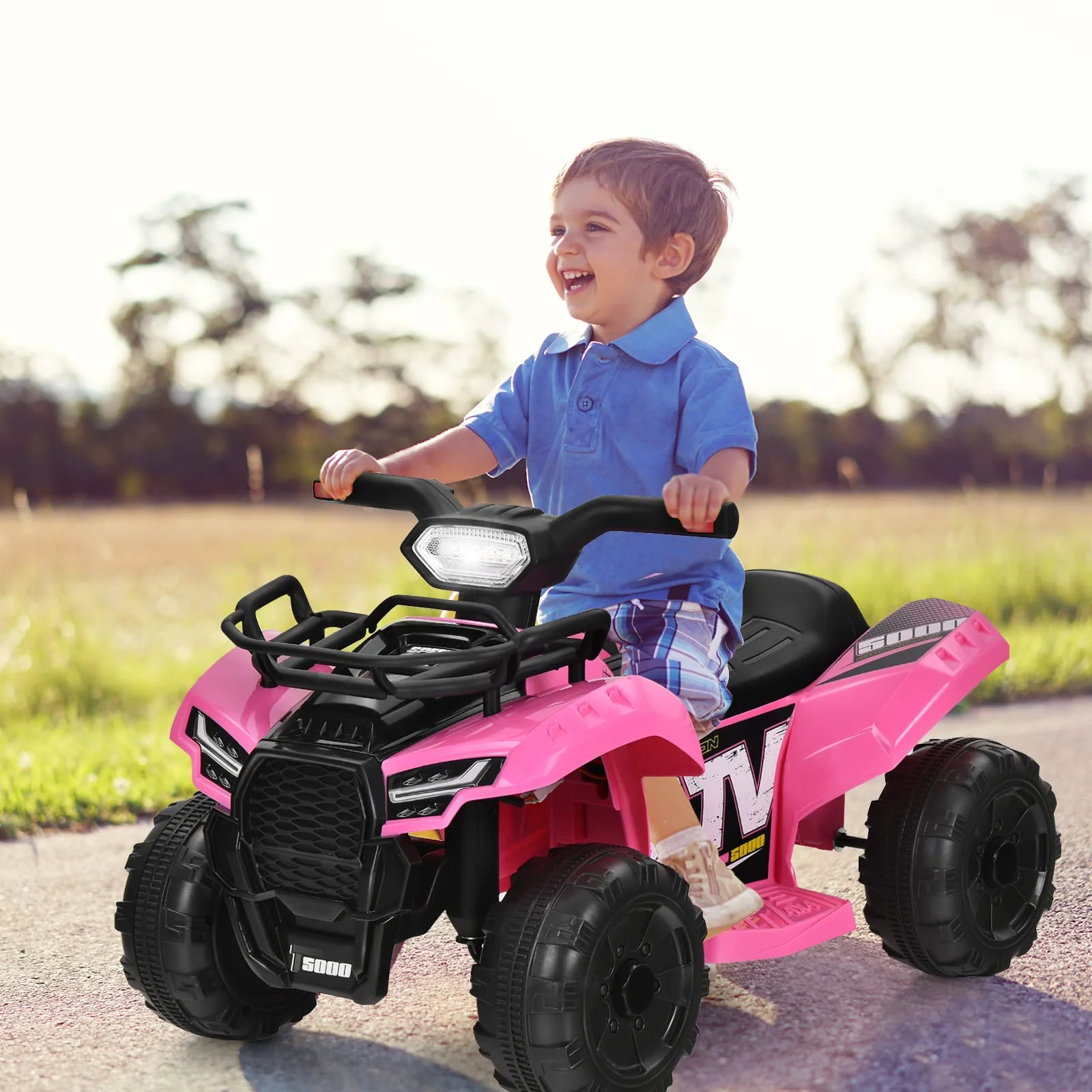 HONEY JOY 6V Kids Ride-On Car, Toddler Electric-Motorized Small ATV w/Wear-Resistant Wheels - Image 2
